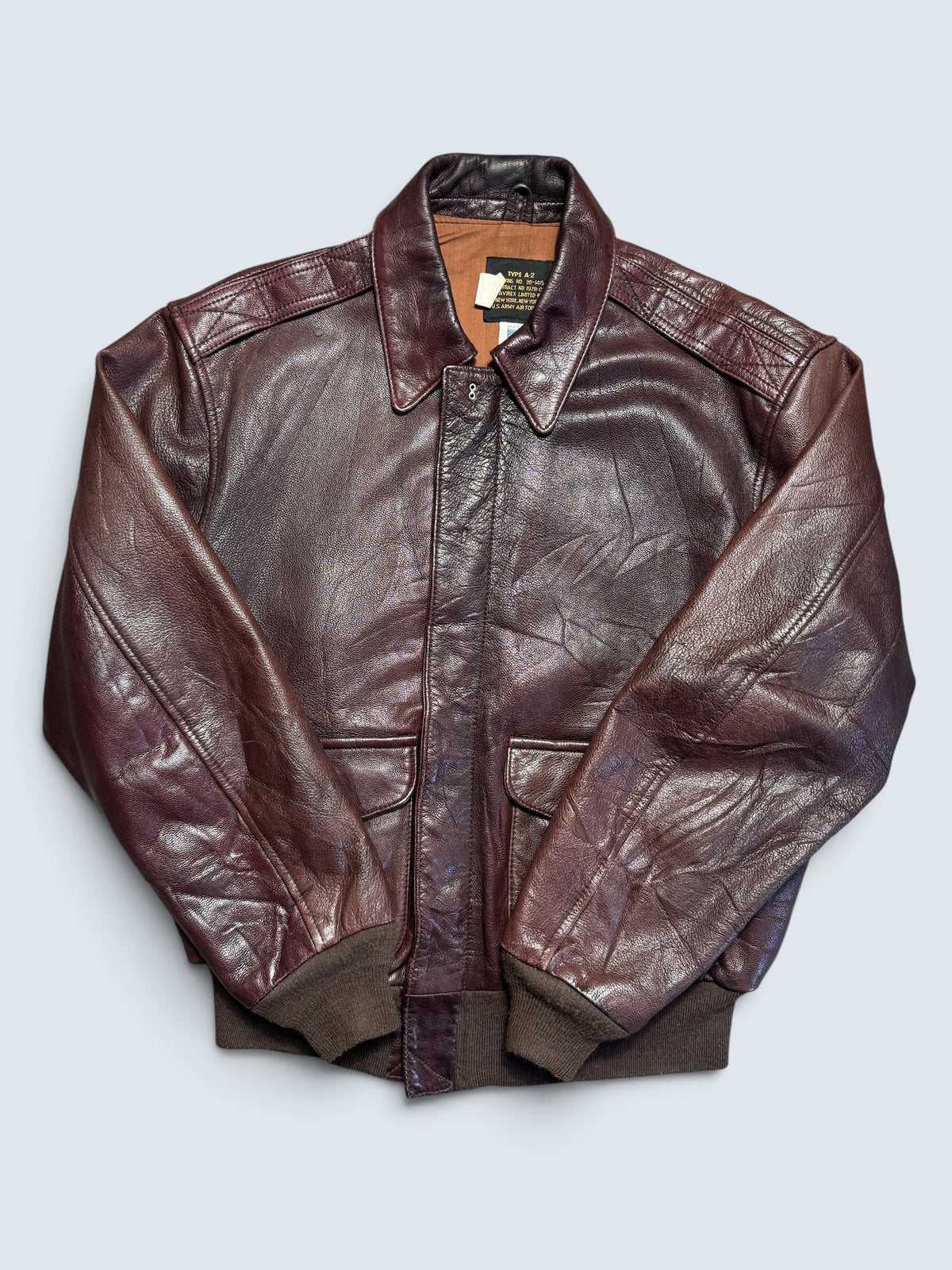 Jacket cuir goatskin flight A-2 Avirex made in USA usaf brown 70’s- 42 (L)