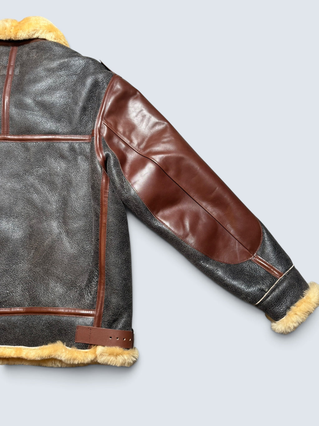 Jacket cuir bomber flight shearling B-3 Patton Toys Mccoy Japan usaf black & brown 2020 - 40 (M)