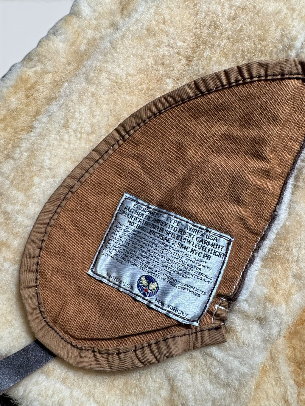Jacket cuir flight shearling B-3 Avirex made in USA usaf black vintage 80’s - 38 (M)