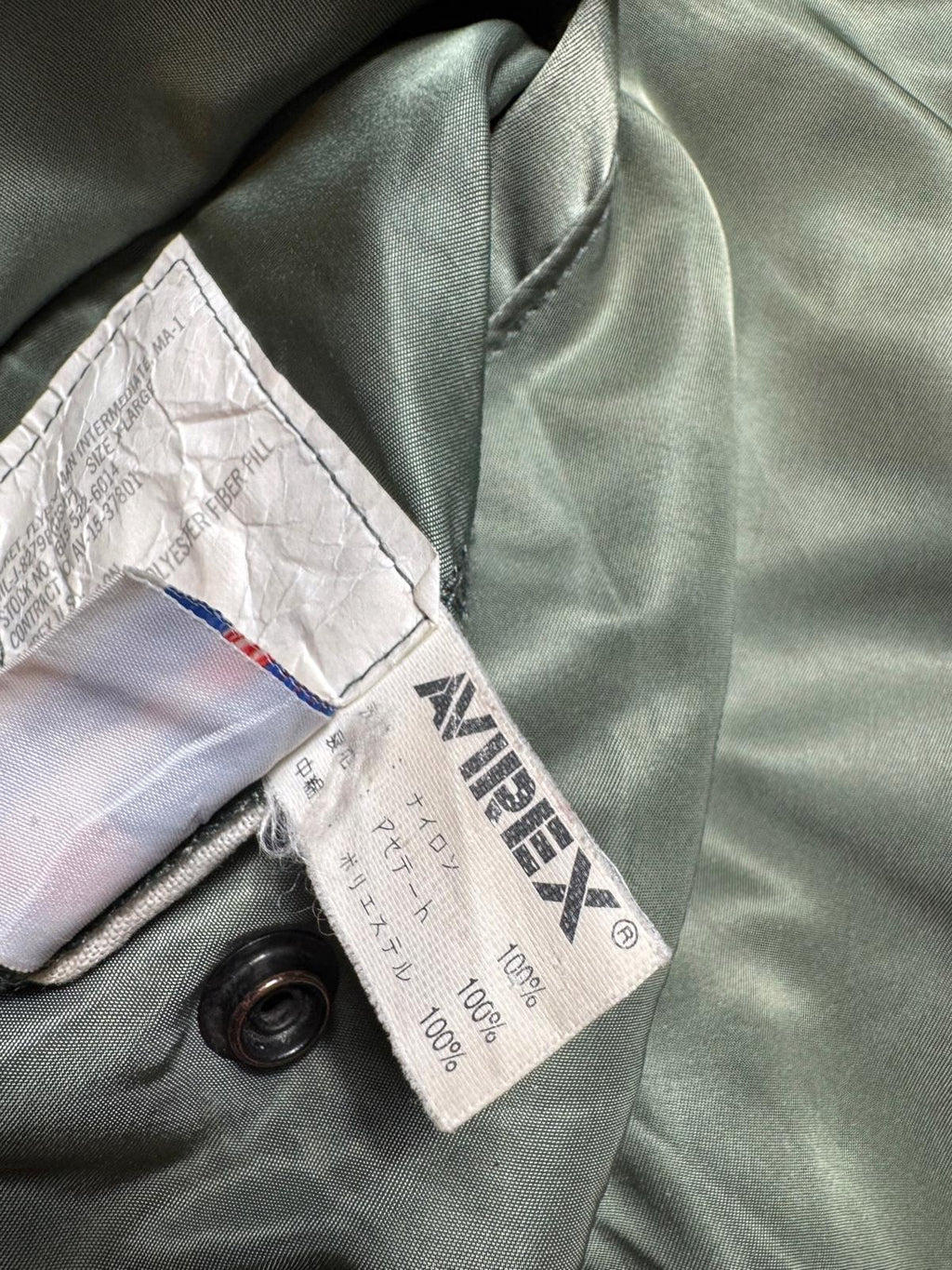 Jacket nylon bomber Ma-1 Avirex LTD made in USA usaf sage green 80’s - XL