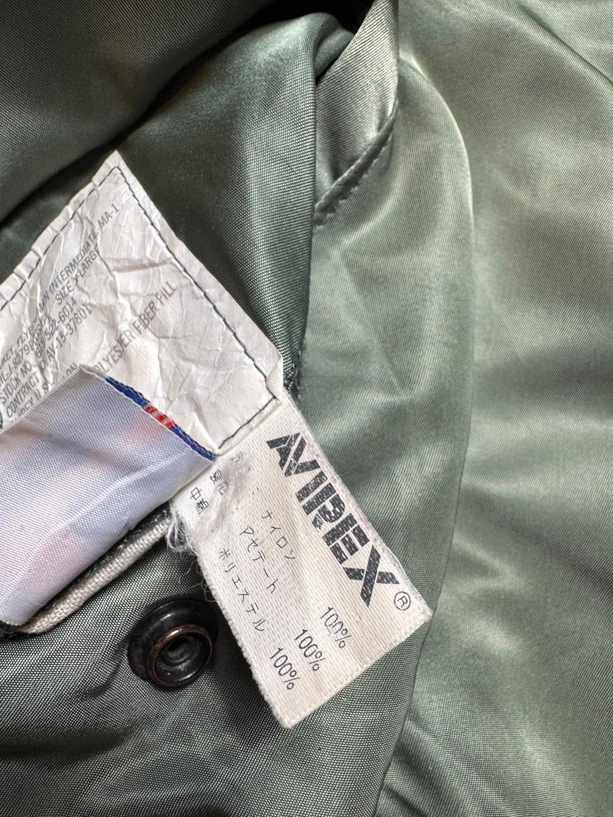 Jacket nylon bomber Ma-1 Avirex LTD made in USA usaf sage green 80’s - XL