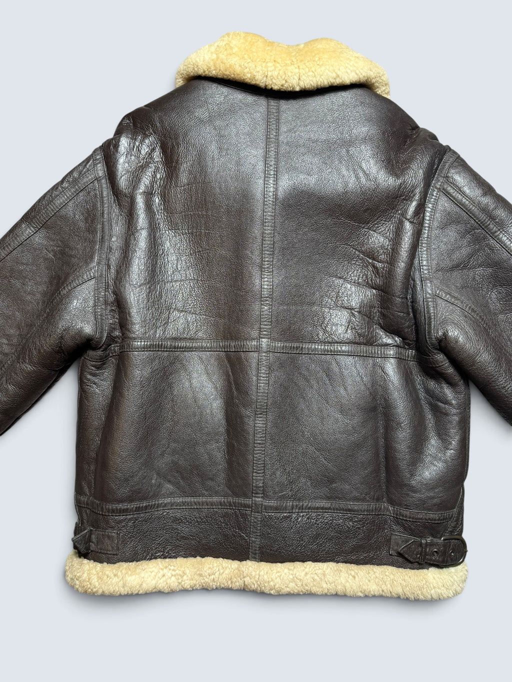 Jacket cuir bomber flight shearling aviator B-3 made in Australia usaf black vintage 90’s - L