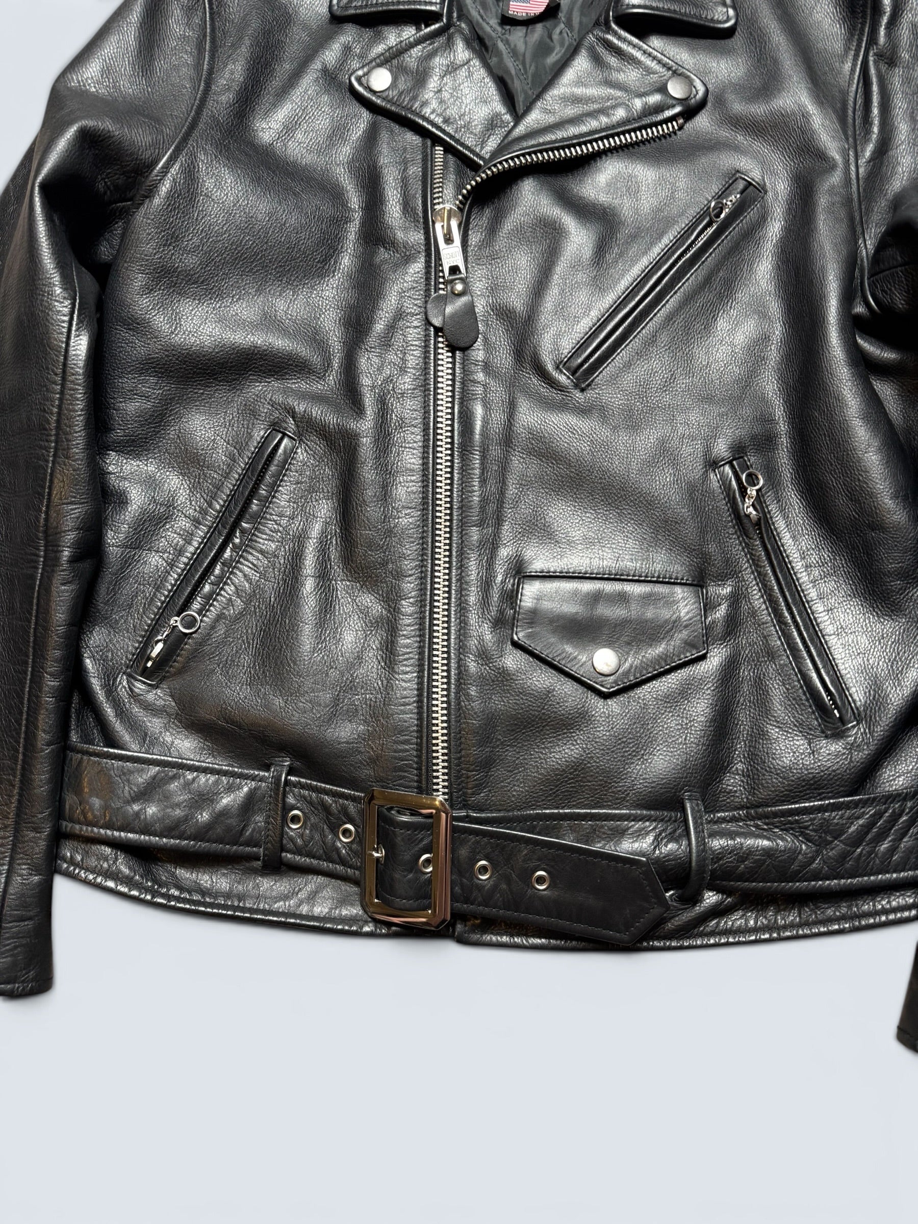 Jacket cuir cowhide biker/motorcycle Perfecto Schott Bros. Japan exclusive 7164 made in USA black 00's - 40 (M/L)