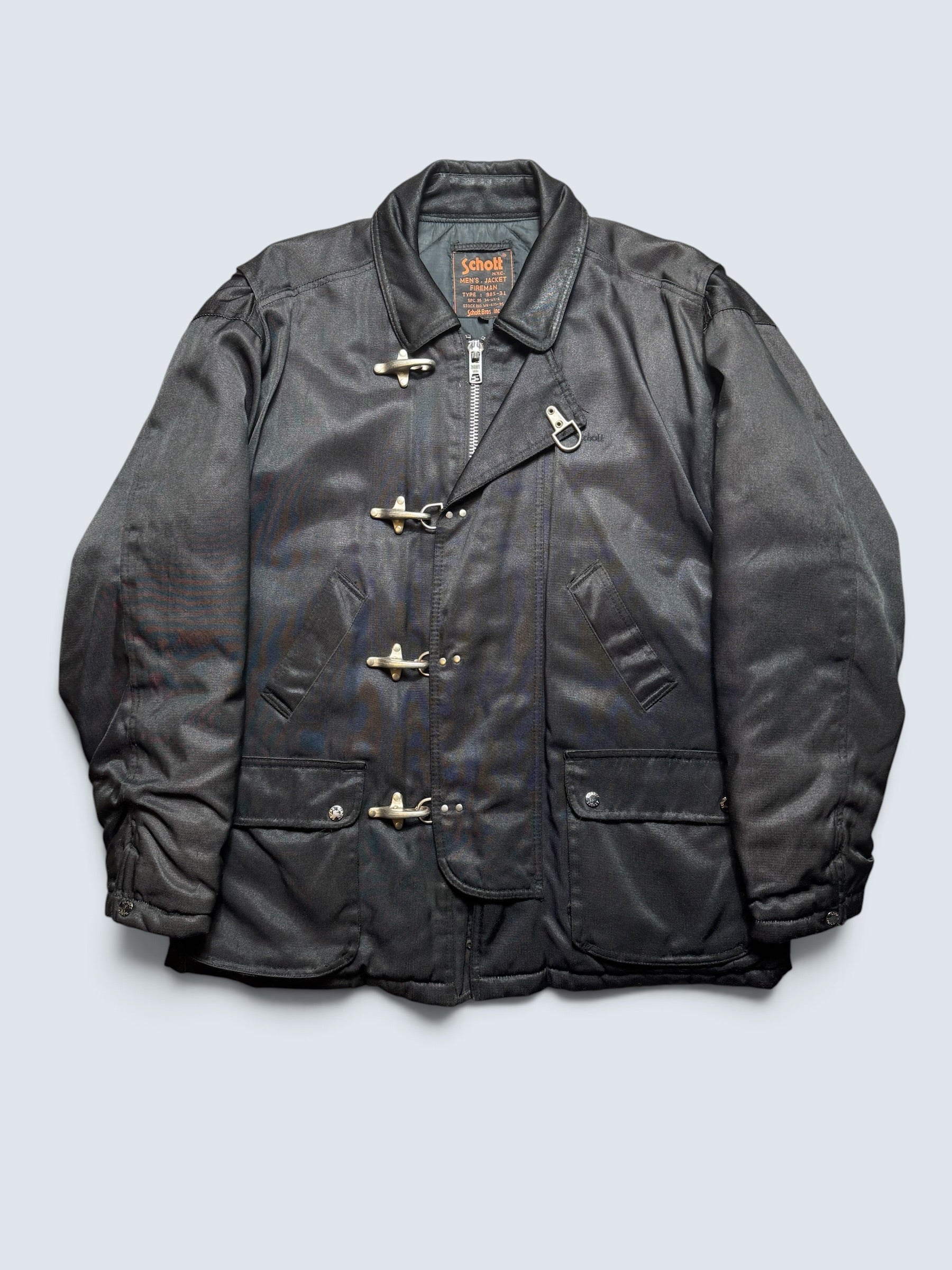 Jacket workwear fireman Schott Bros. NYC USA type 985-31 black 90’s vintage - L