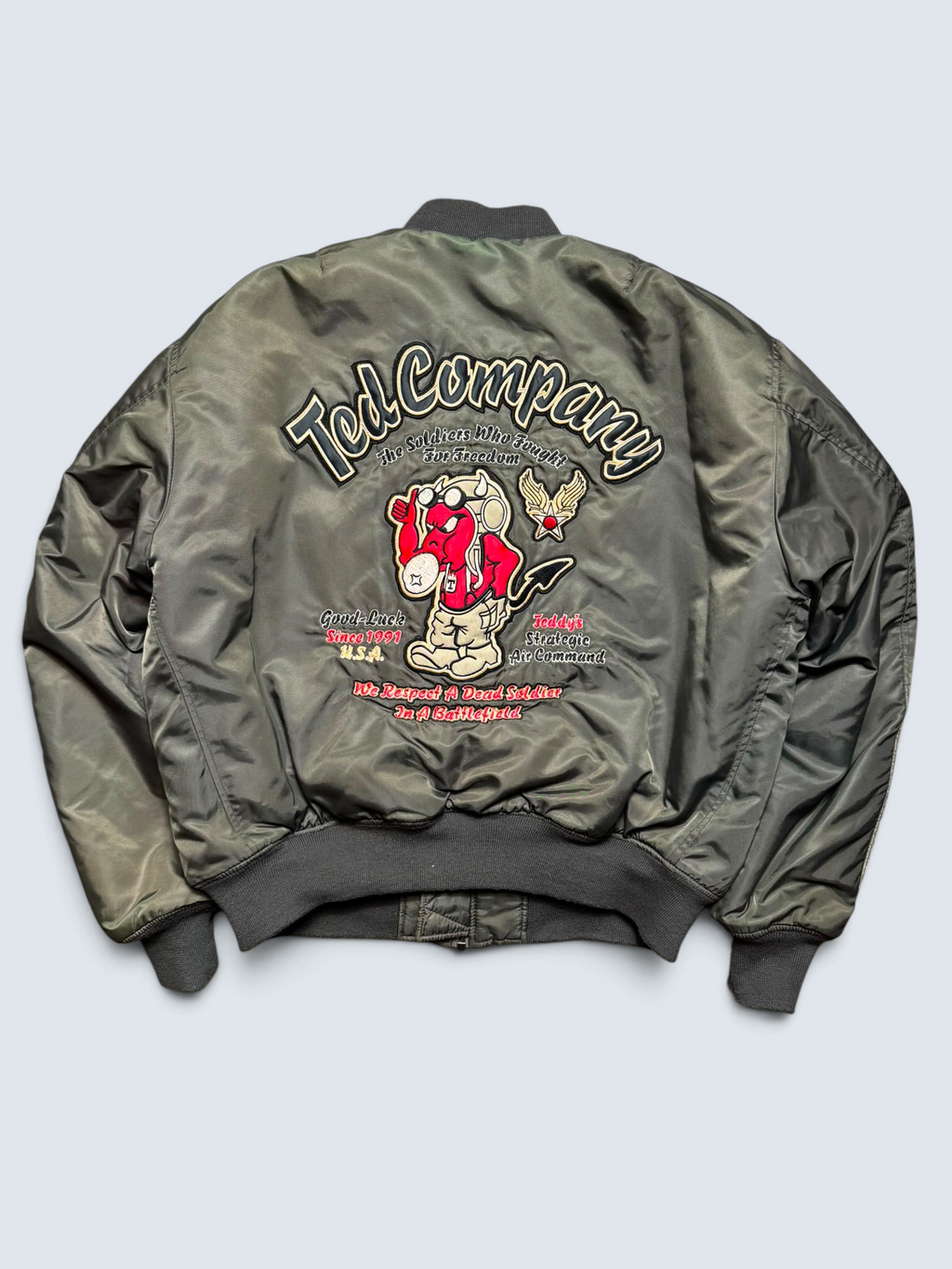 Jacket bomber fly ma-1 Tedman Company Devil made in Japan usaf kaki vintage 00’s - M