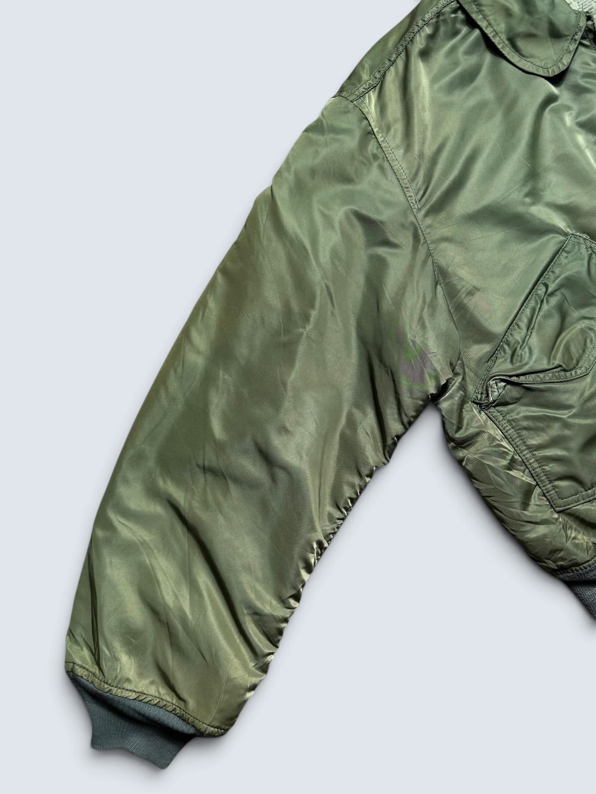 Jacket nylon flight CWU-45/P Alpha Industries made in USA usaf patch sage green 90’s - XL