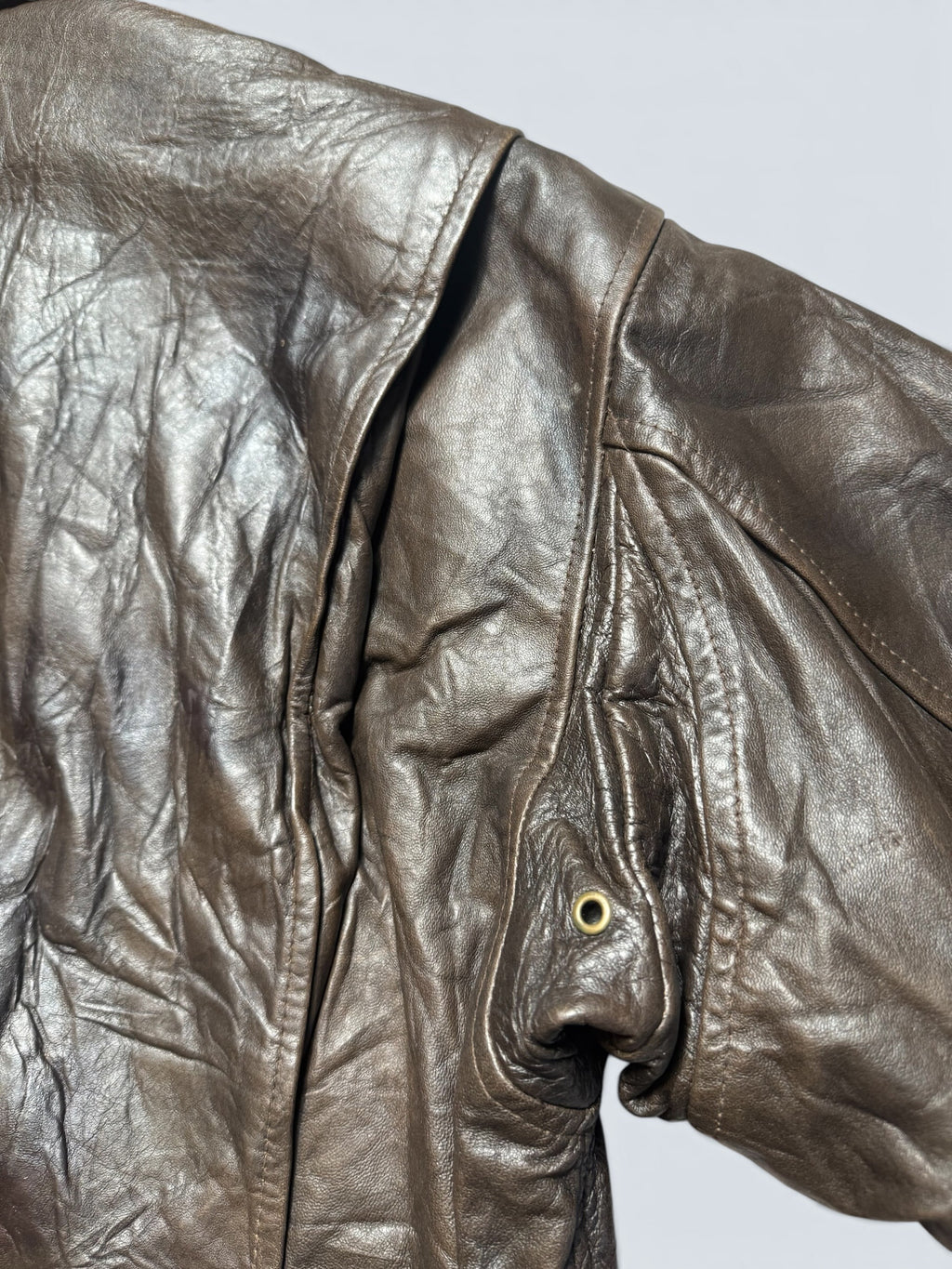 Jacket cuir cowhide flight G-1 Avirex Limited Made in USA usn 20th patch brown 80’s - M