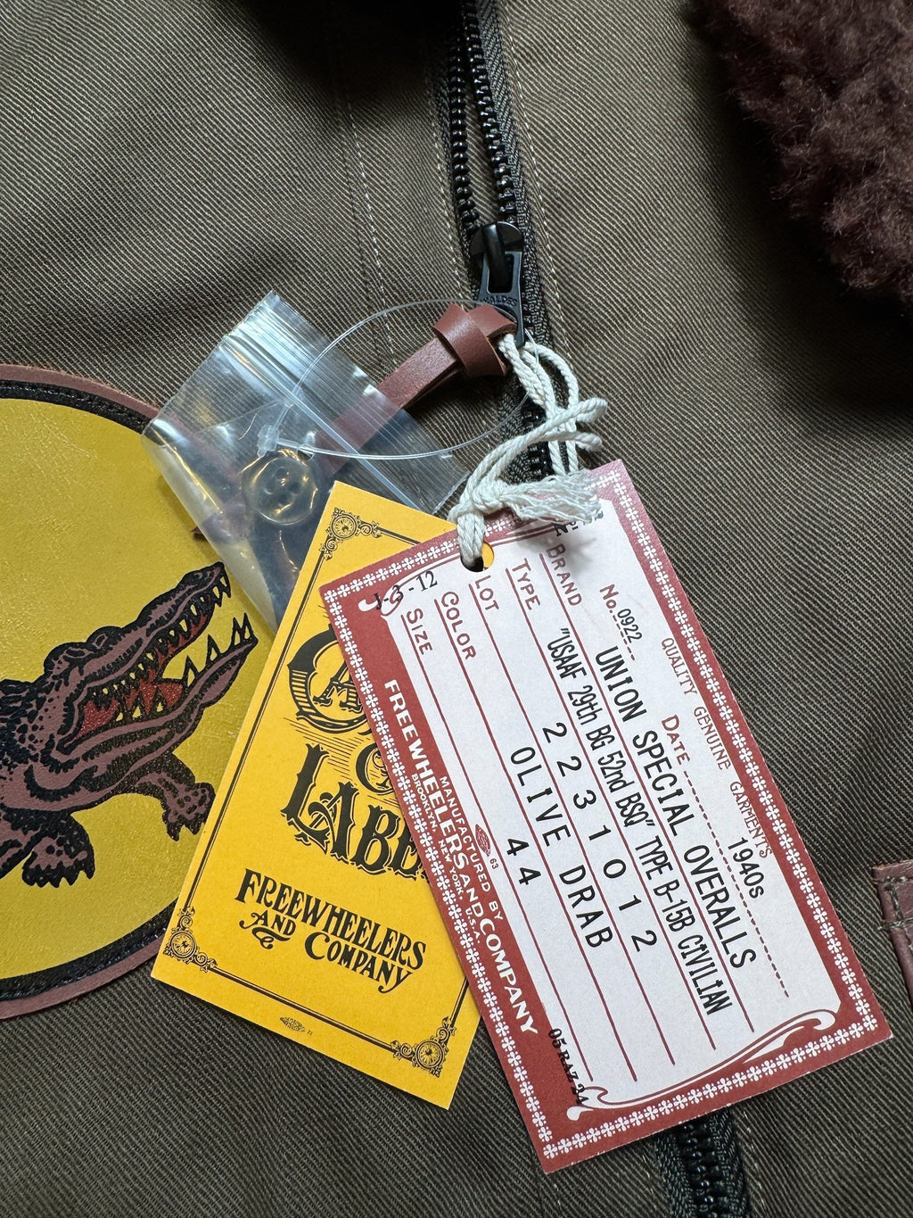 Jacket cotton Twill flight B-15B Freewheelers Japan nose art olive drab 2017’s - 44 (XL)