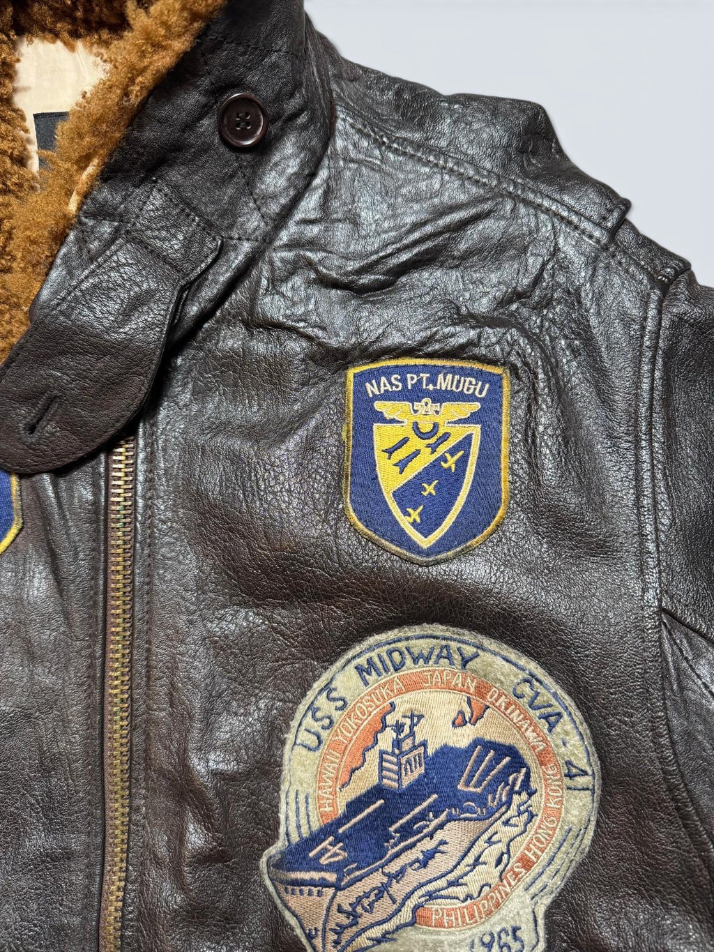 Jacket cuir cowhide flight G-1 Schott NYC Wings Of Gold Top Gun usn full patch black - M