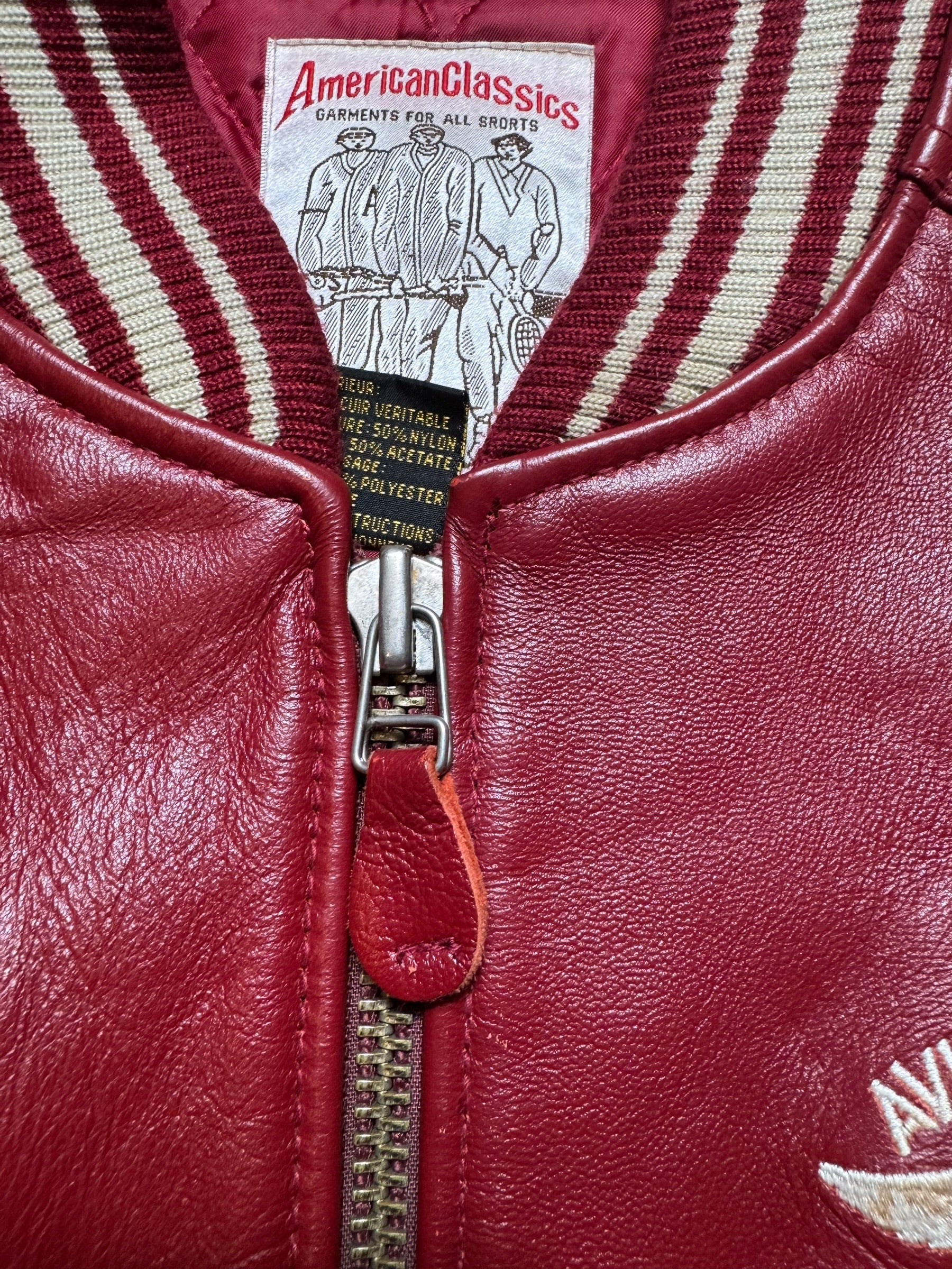 Jacket leather varsity sport Avirex ltd usa Japan exclusive red vintage 00’s - M