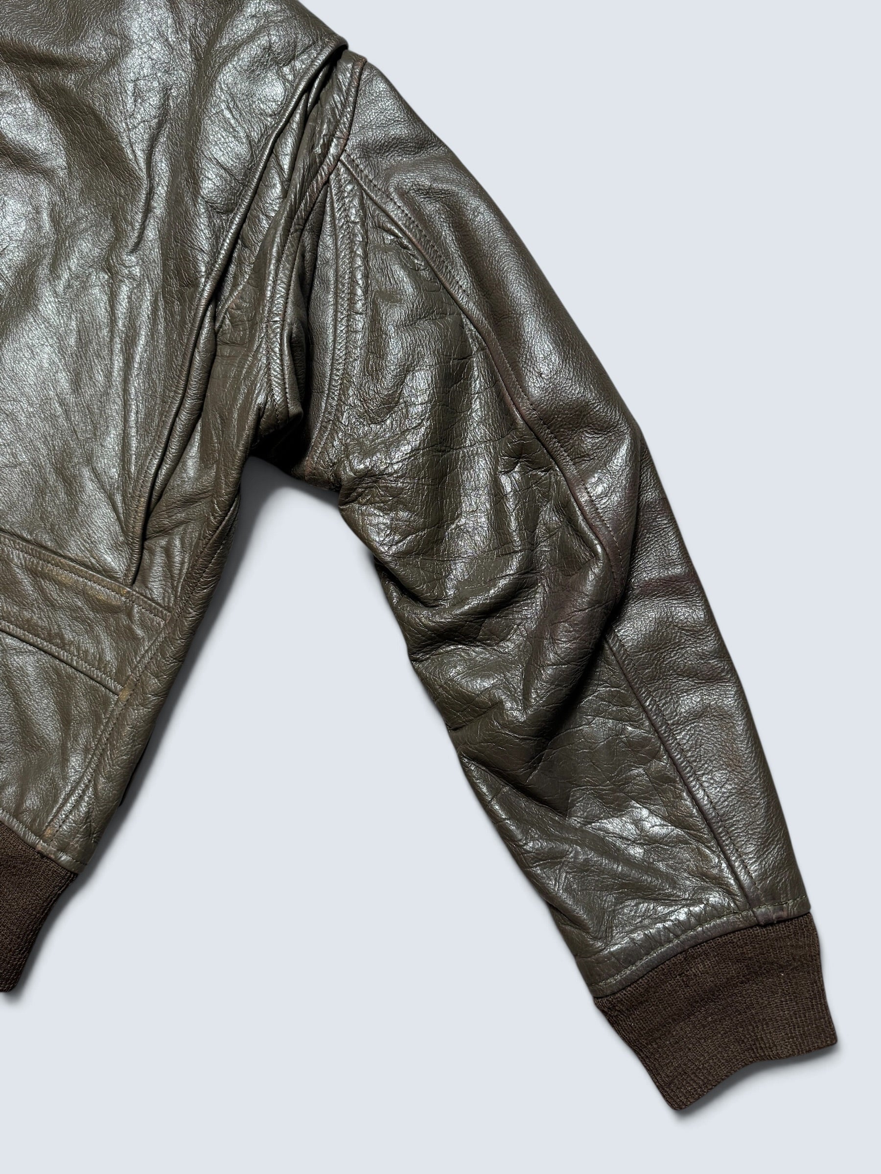 Jacket cuir goatskin flight G-1 original US Navy Ralph Edwards 1984 Cold War Era - 40 (M/L)