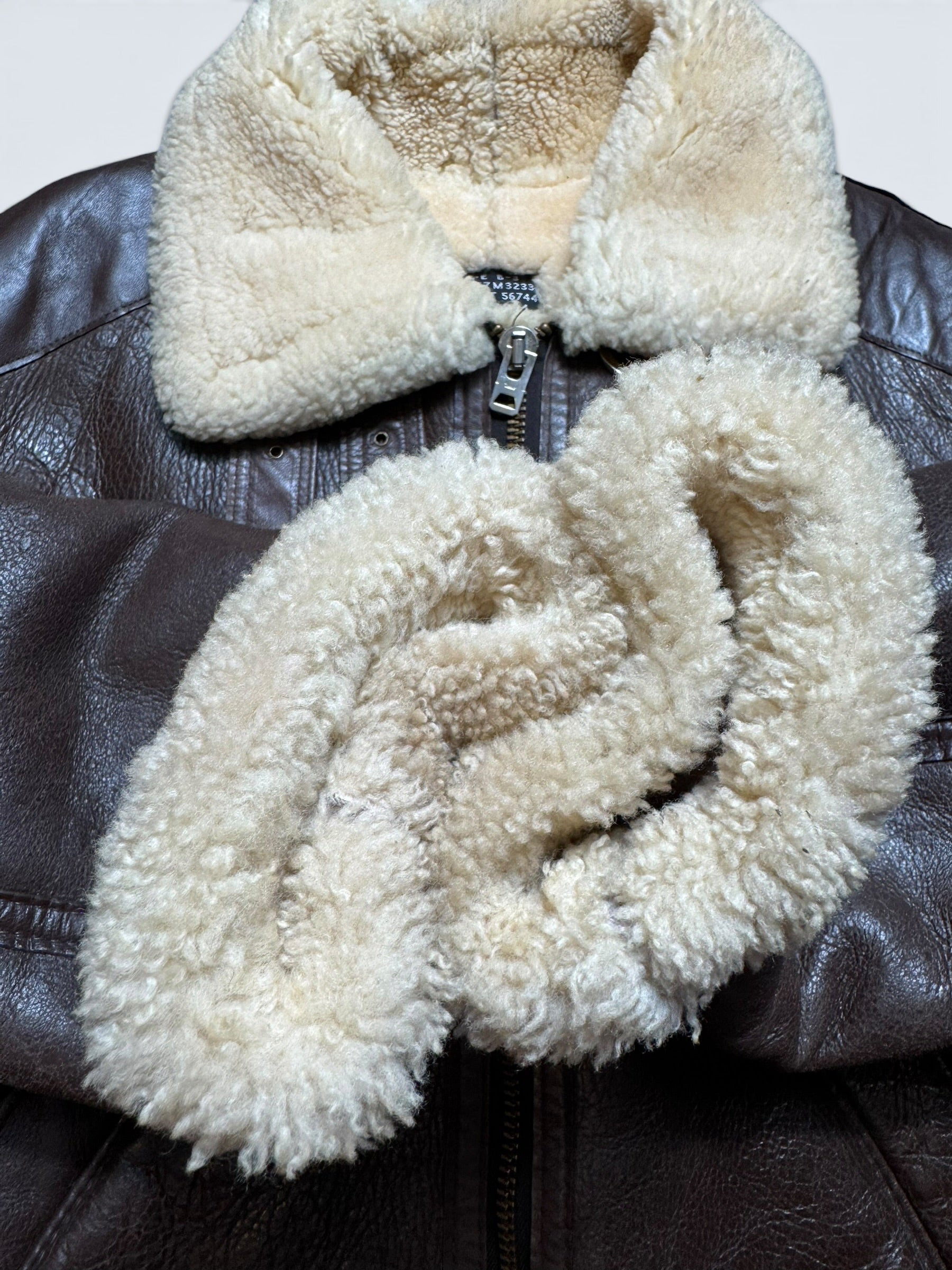 Jacket cuir flight shearling B-3 Covington made in USA usaf brown vintage 70’s - 42 (L)