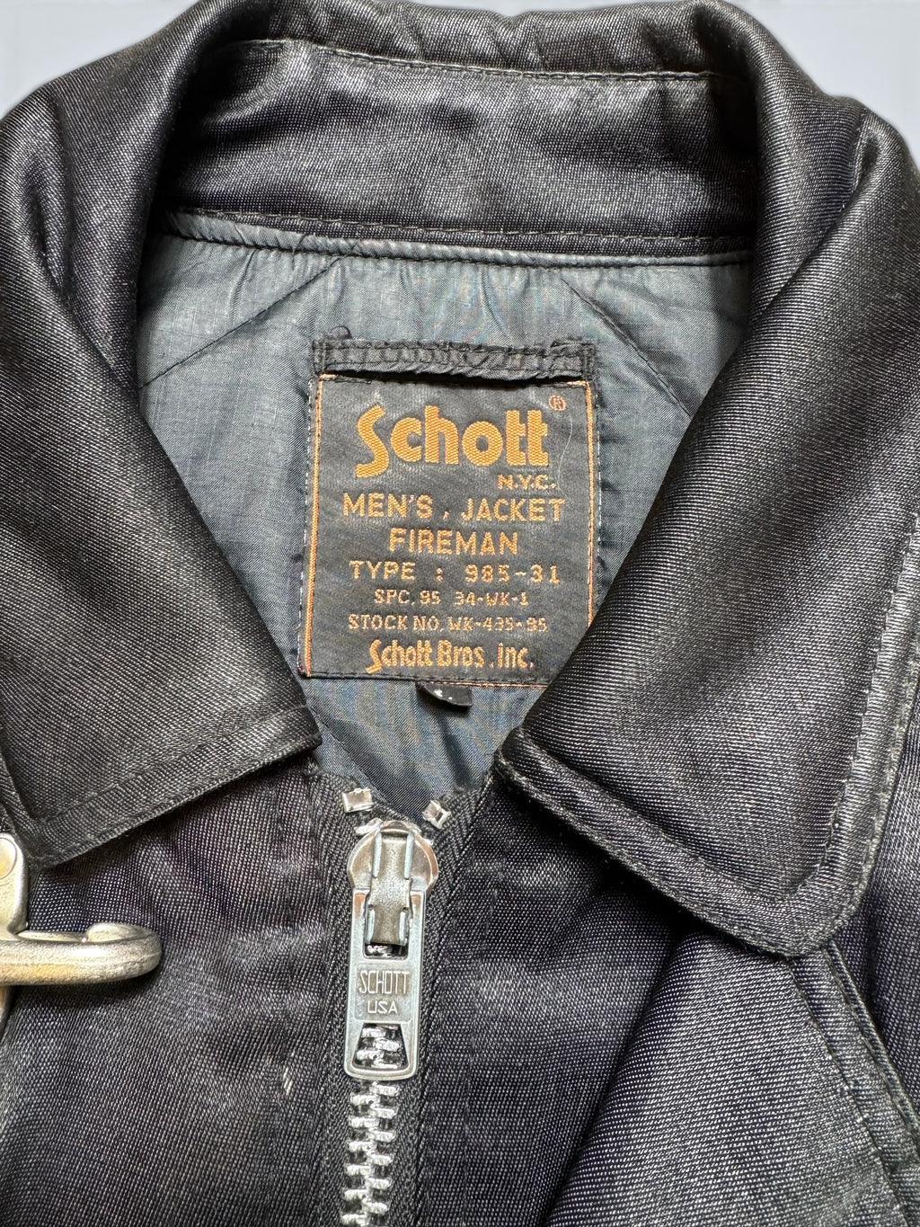 Jacket workwear fireman Schott Bros. NYC USA type 985-31 black 90’s vintage - L