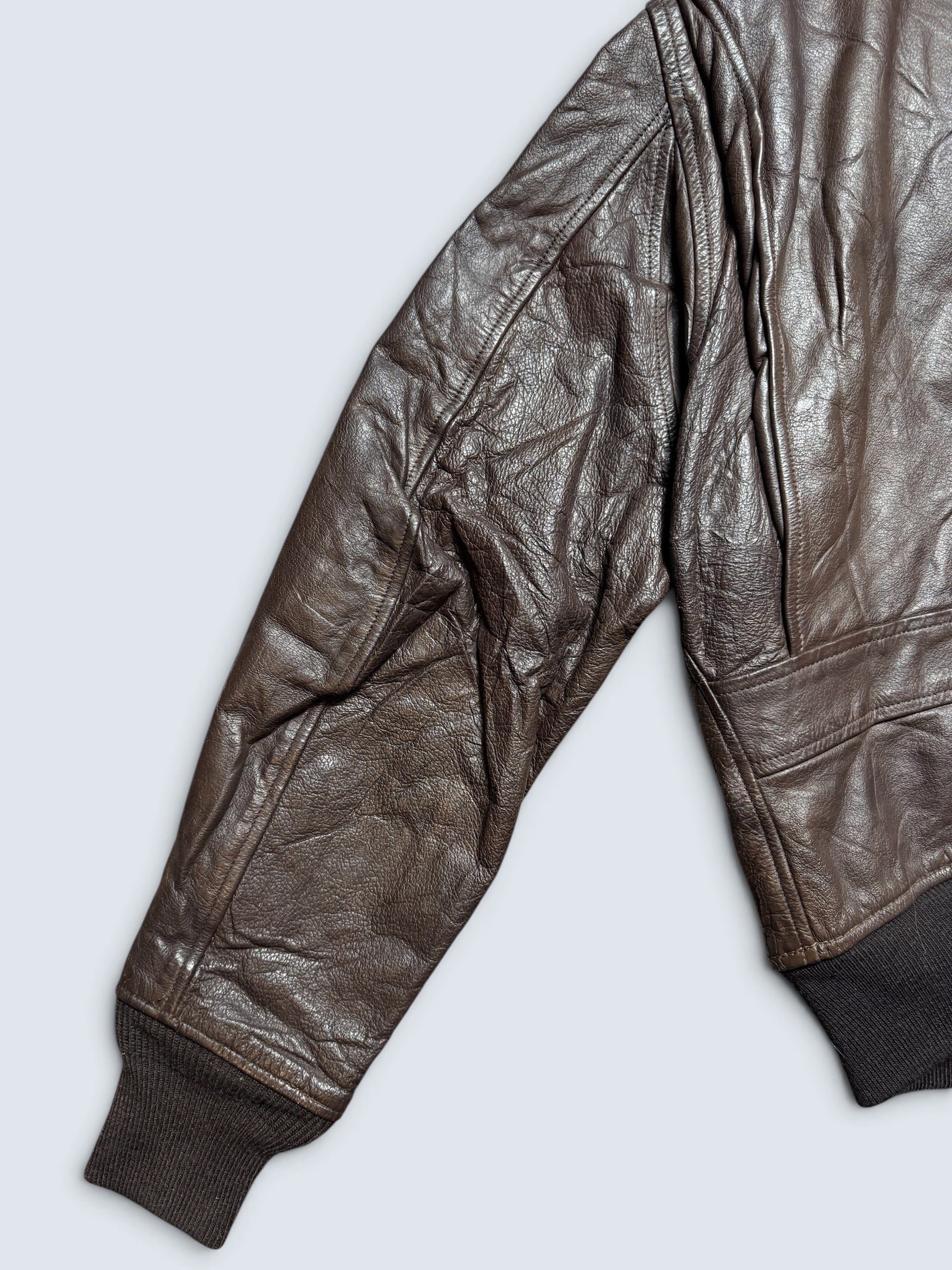 Jacket cuir goatskin flight G-1 original US Navy Ralph Edwards 1977 Cold War Era - 46 (XL)