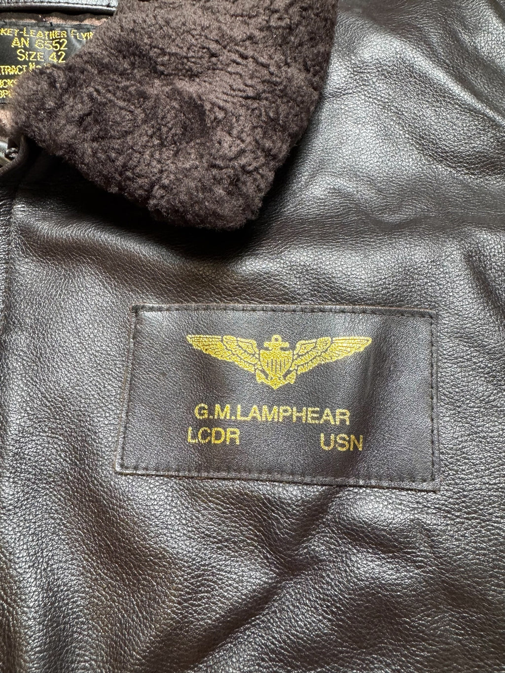 Jacket cuir cowhide flight AN-6552 Buzz Rickson’s Japan usn nose art black 00’s - 42 (L/XL)