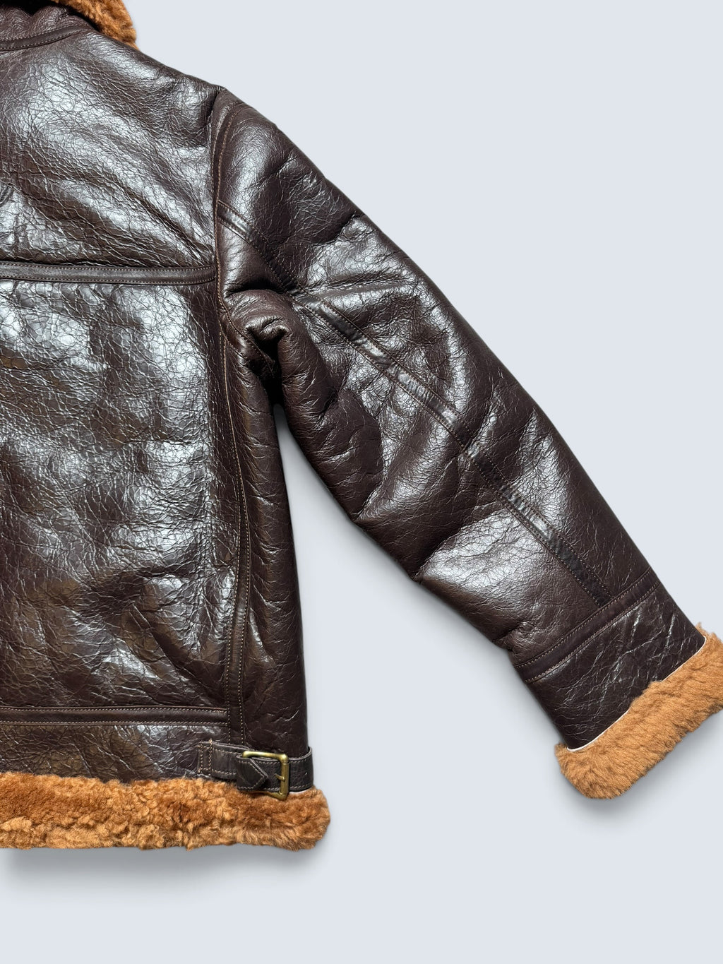Jacket cuir flight shearling B-3 Horsehide Curphey usaf brown 00’s - 42 (XL)
