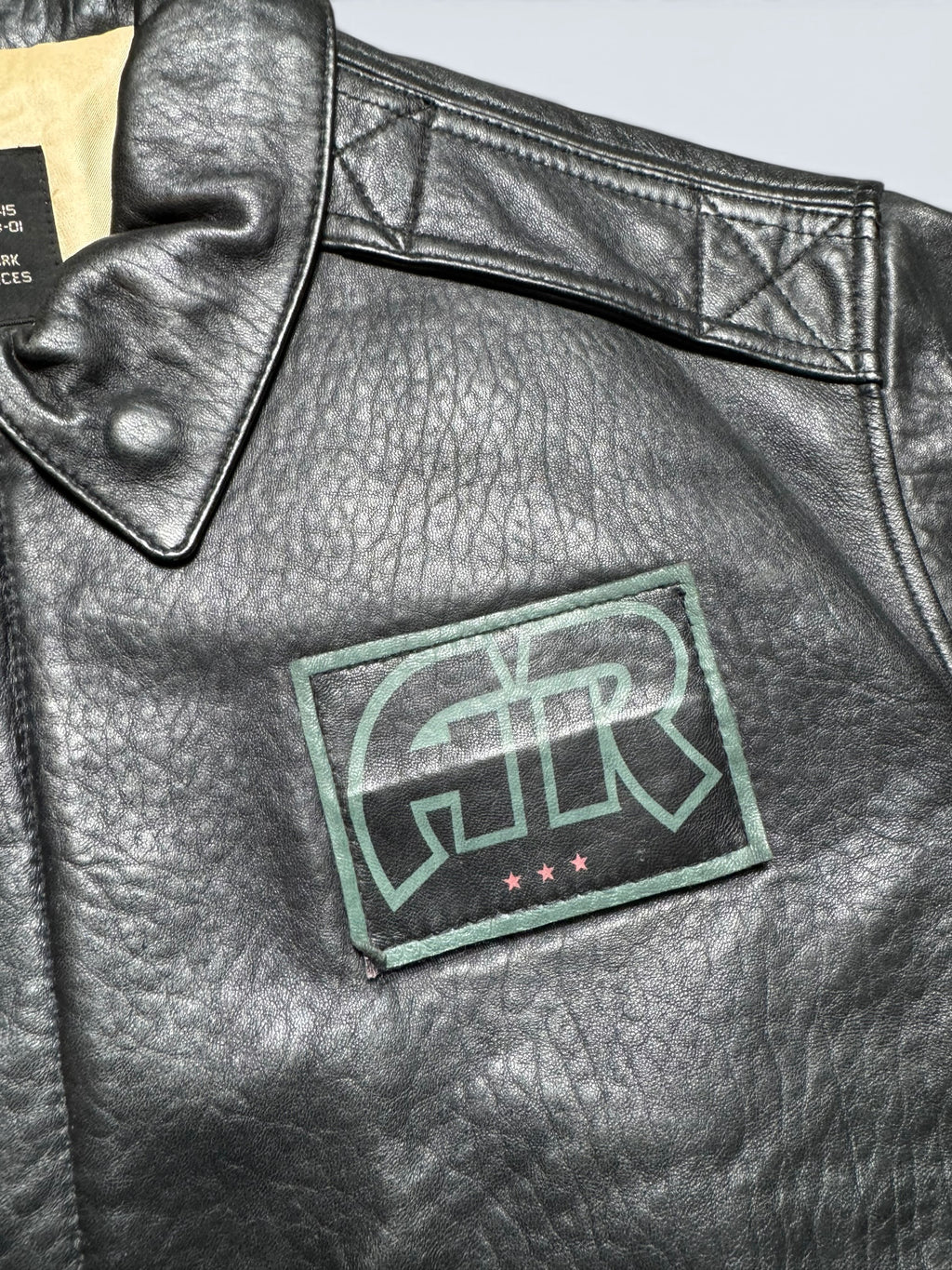 Jacket cuir cowhide flight A-2 Avirex usaf special team patch black 90’s - M