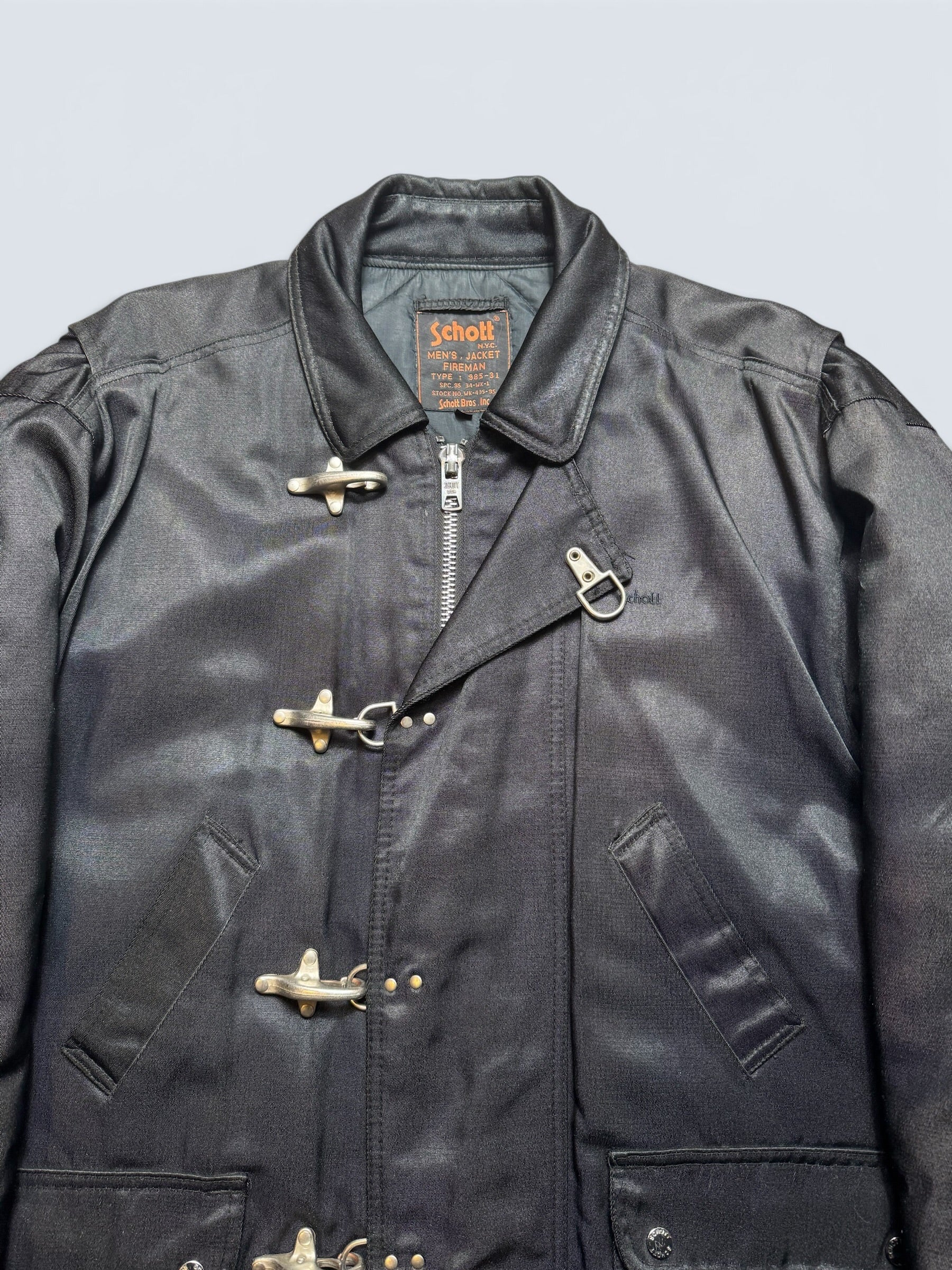 Jacket workwear fireman Schott Bros. NYC USA type 985-31 black 90’s vintage - L