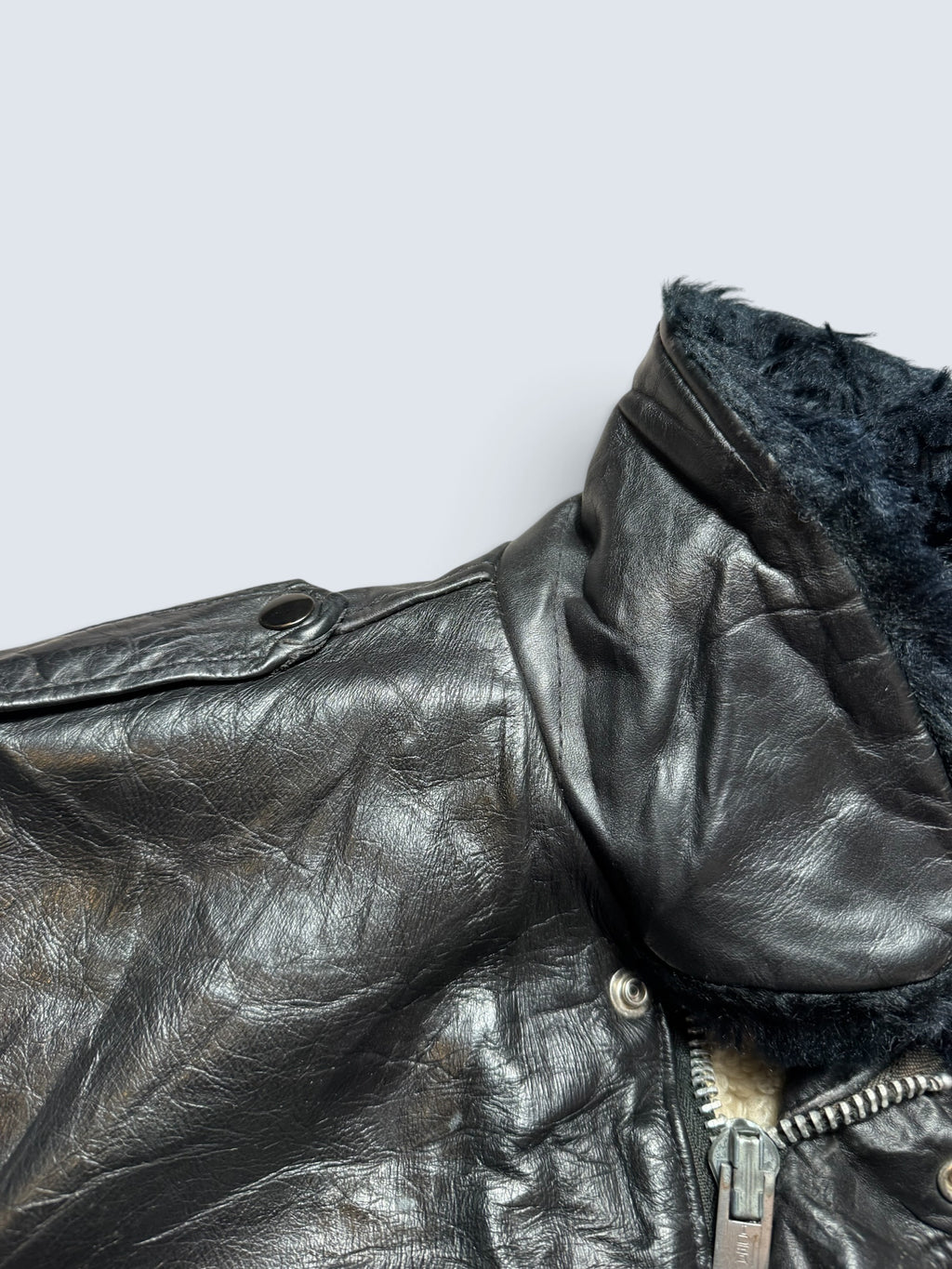 Jacket cuir cowhide flight bomber Cooper made in USA black 70’s - 40 (M)
