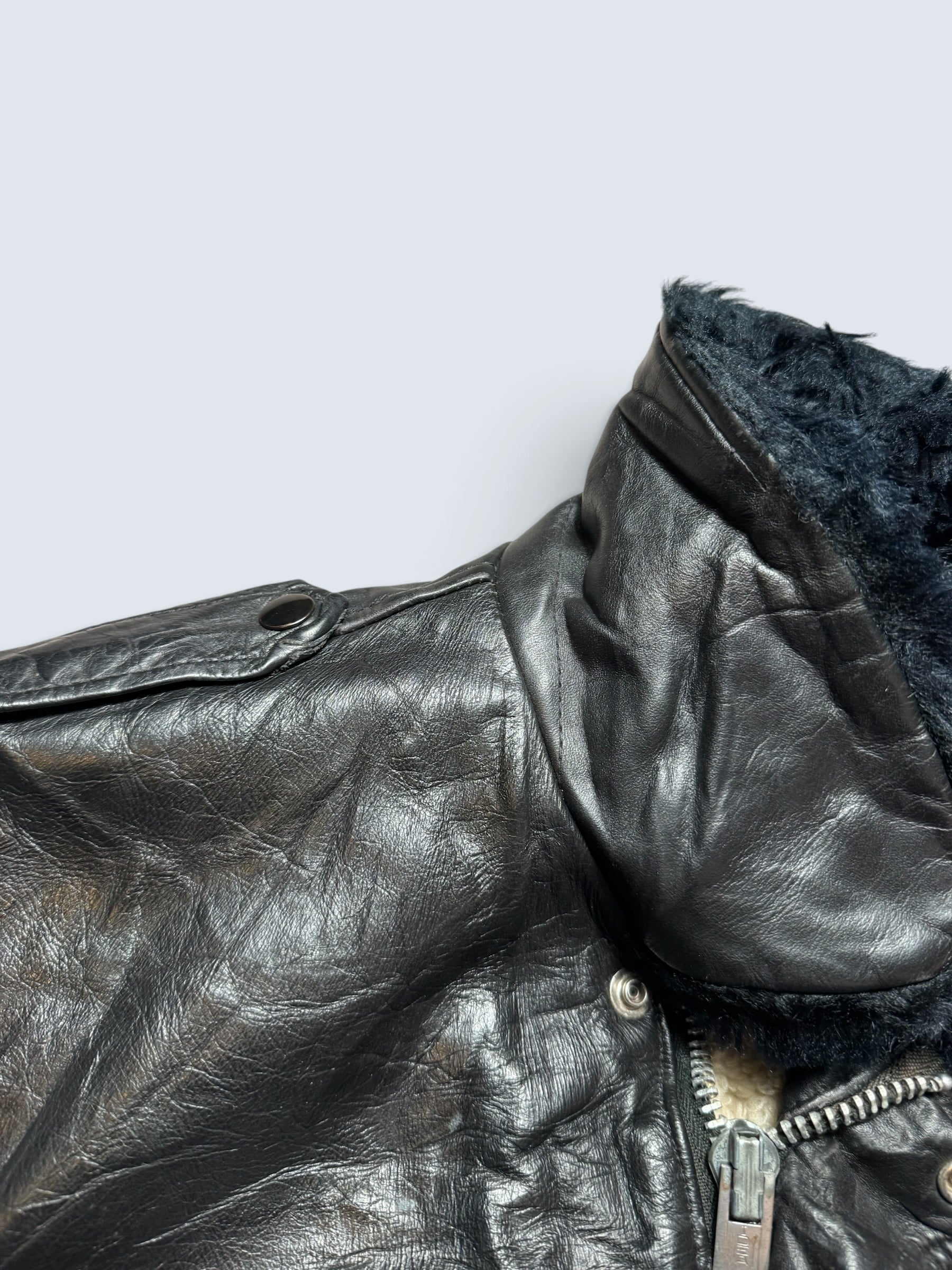 Jacket cuir cowhide flight bomber Cooper made in USA black 70’s - 40 (M)