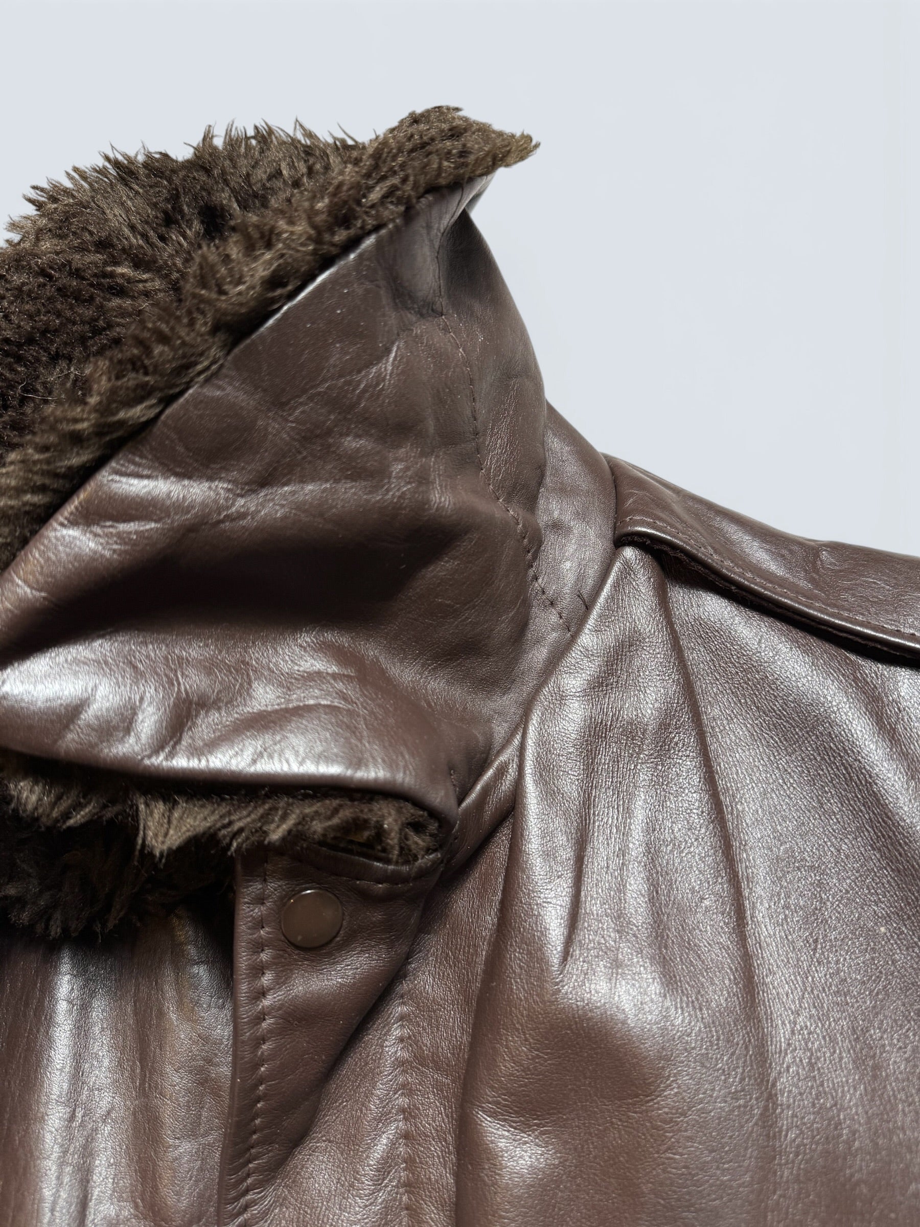 Jacket cuir cowhide flight bomber Wear-Guard made in USA brown 70’s - 42 (L)