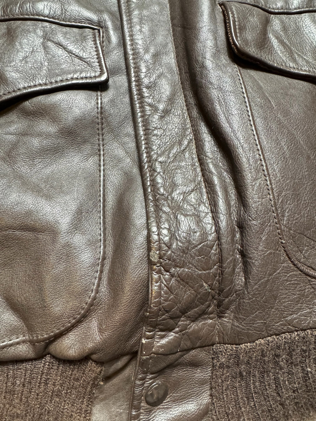 Jacket cuir cowhide flight bomber Gino Leathers made in USA black 70’s - 42 (M)