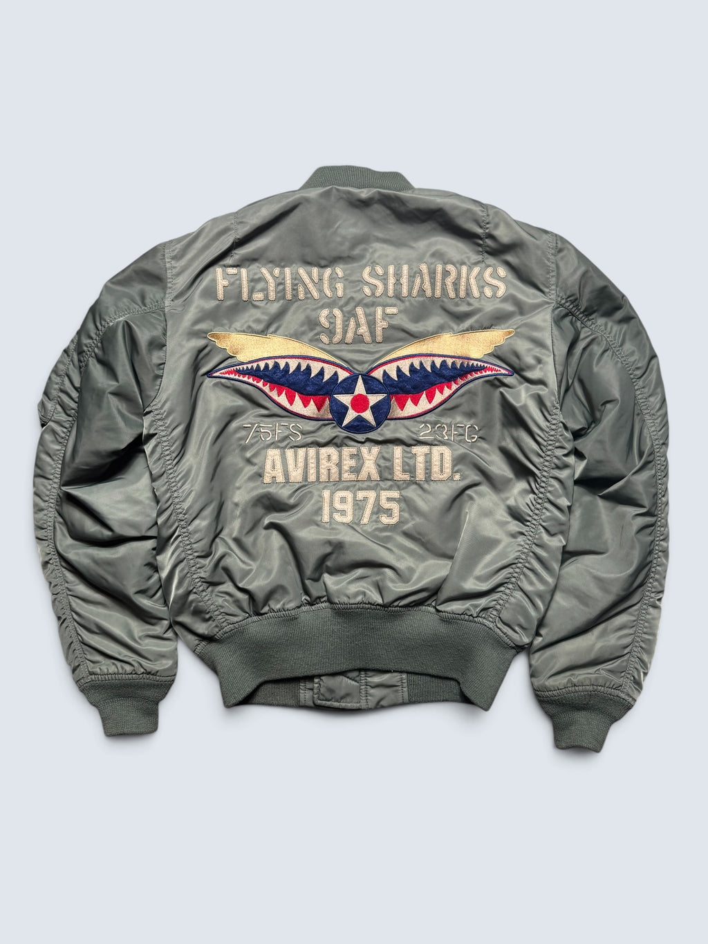 Jacket nylon bomber flight Ma-1 Avirex LTD Japan exclusive F-86 Flying Sharks 00's - S