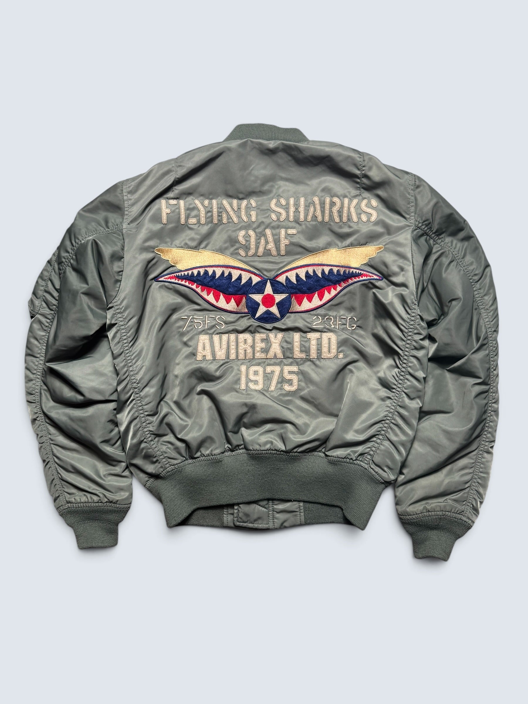 Jacket nylon bomber flight Ma-1 Avirex LTD Japan exclusive F-86 Flying Sharks 00's - S