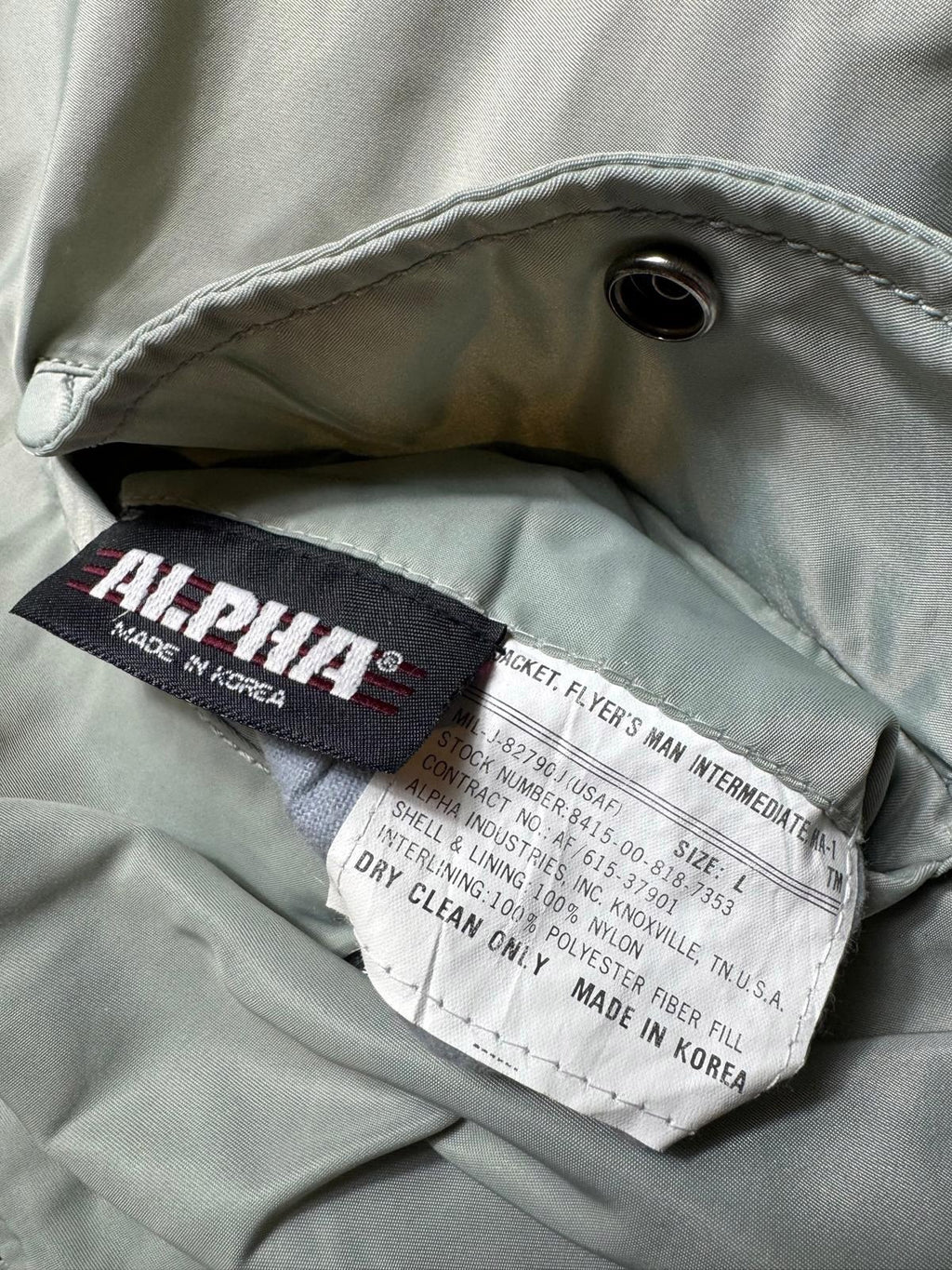 Jacket nylon bomber Ma-1 Alpha Industries made in USA grey 1990’s - XL