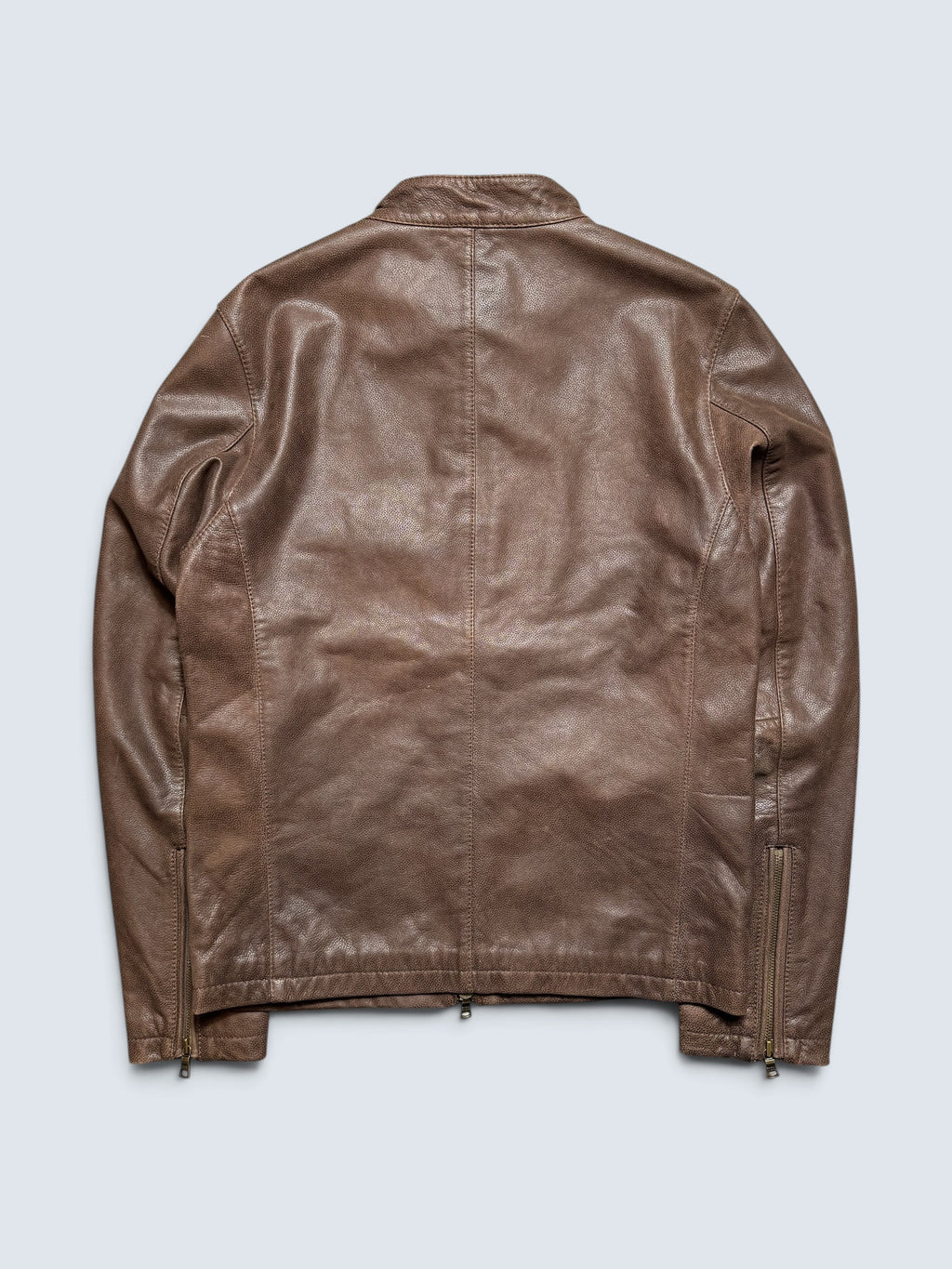 café racer col Avirex Officers Uniform made in Japan brown vintage 00's - S/M – vue détail 3 – SO INDUSTRIE