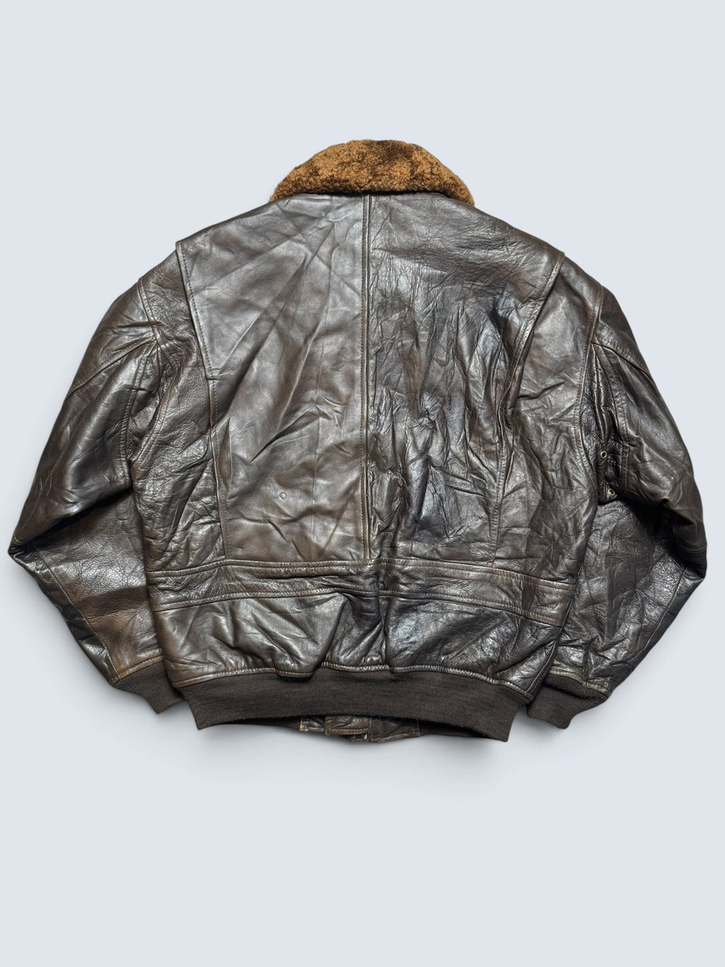 Jacket cuir cowhide flight G-1 Avirex Limited Made in USA usn 20th patch brown 80’s - M