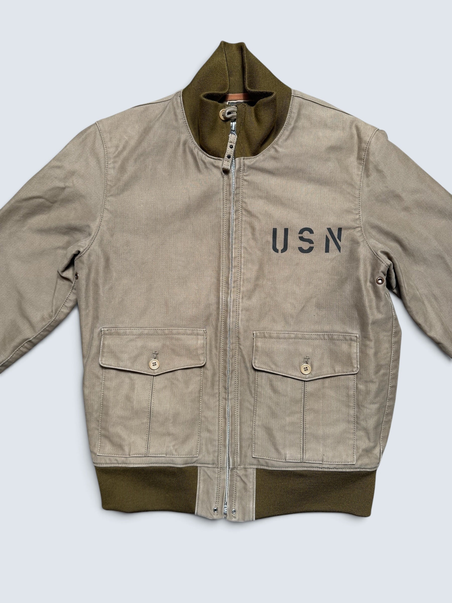 Jacket cotton Twill deck USN 37J1 The Real McCoy’s Japan Tan beige 2010’s - 36 (S)