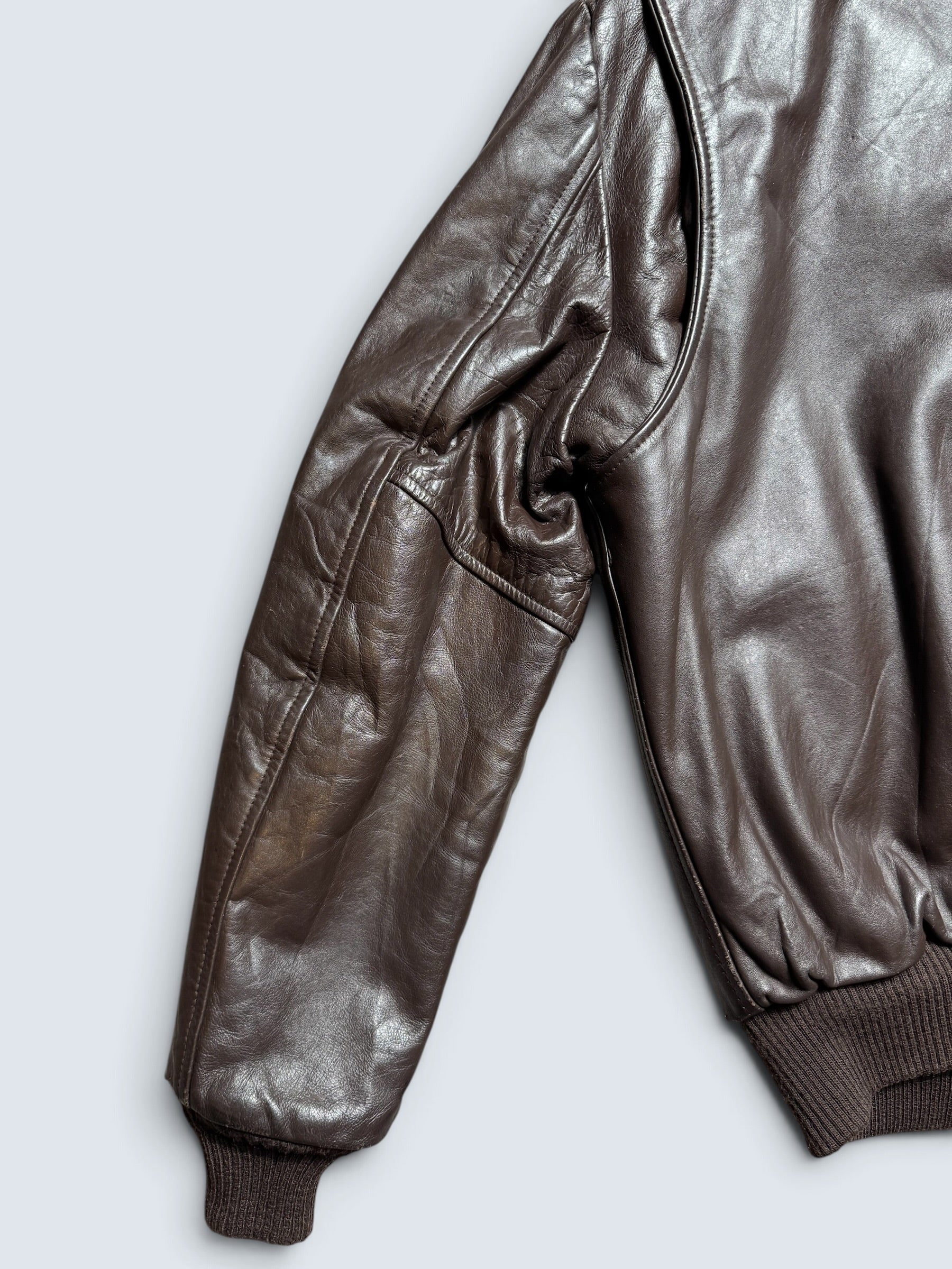 Jacket cuir cowhide flight bomber Wear-Guard made in USA brown 70’s - 42 (L)