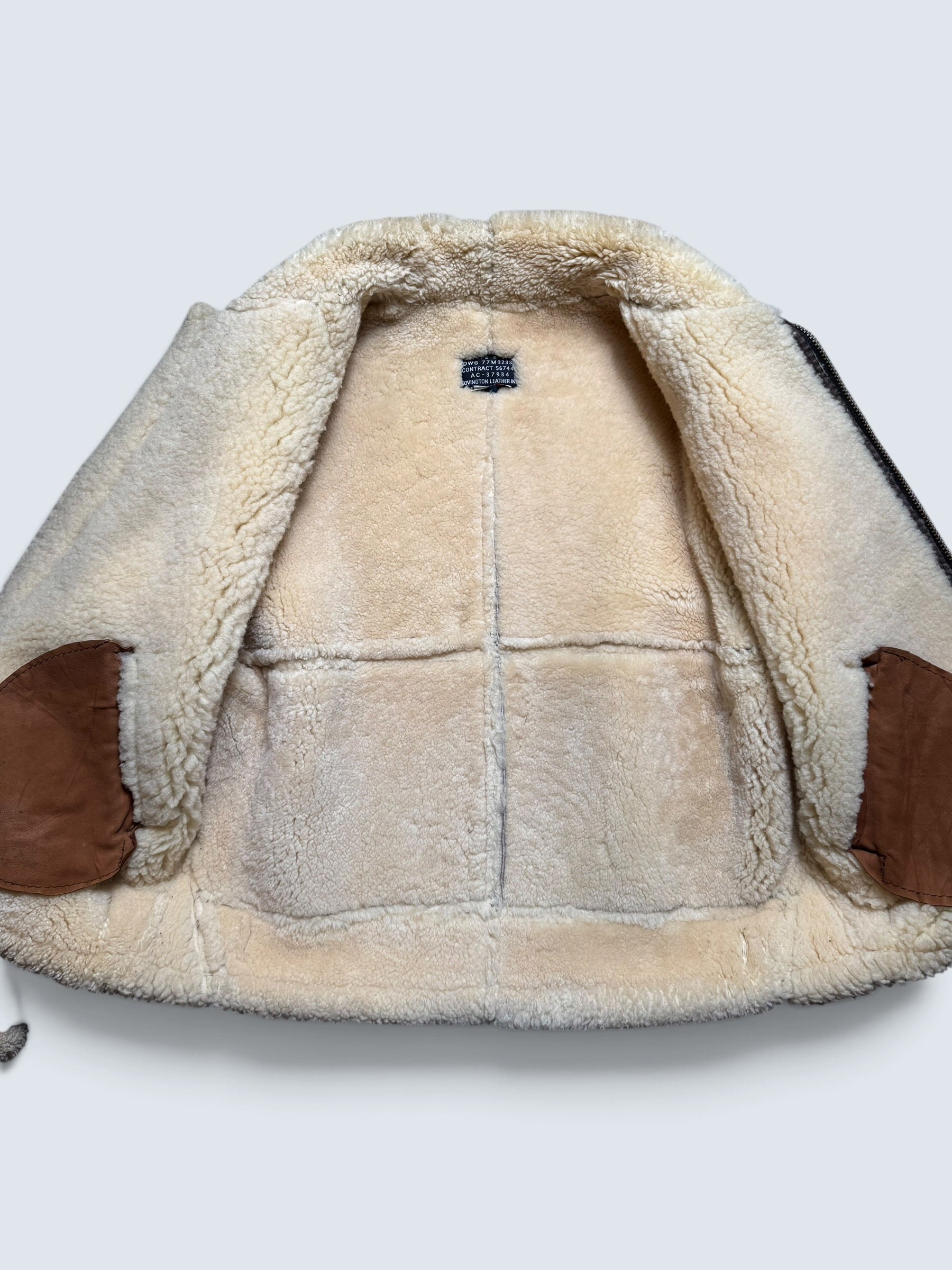 Jacket cuir flight shearling B-3 Covington made in USA usaf brown vintage 70’s - 42 (L)