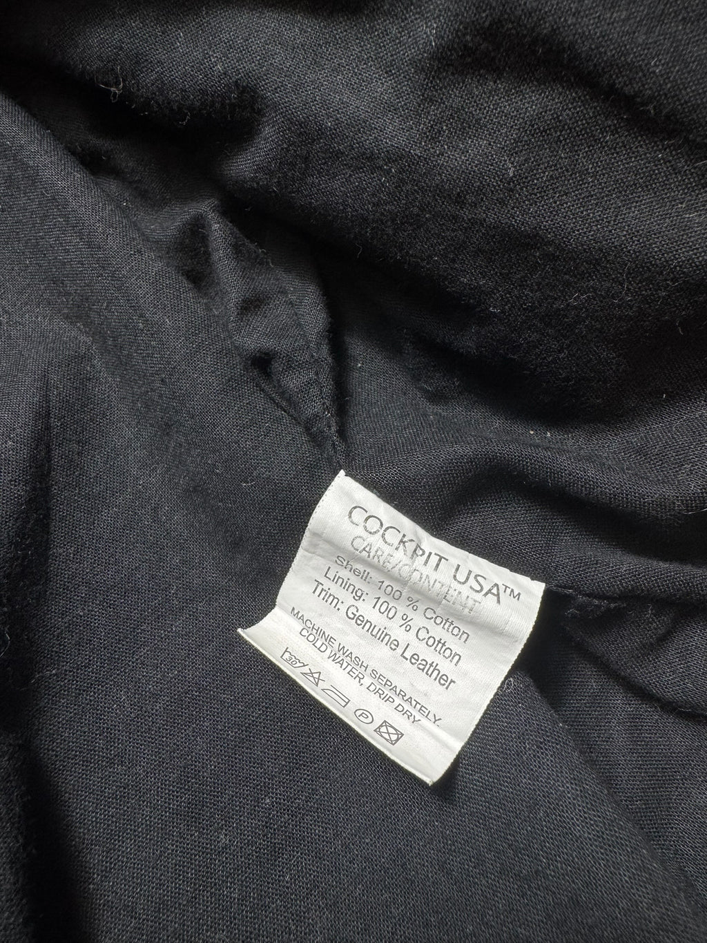 Jacket flight A-2 Cotton Twill Cockpit usa usaf black navy 00’s - XL