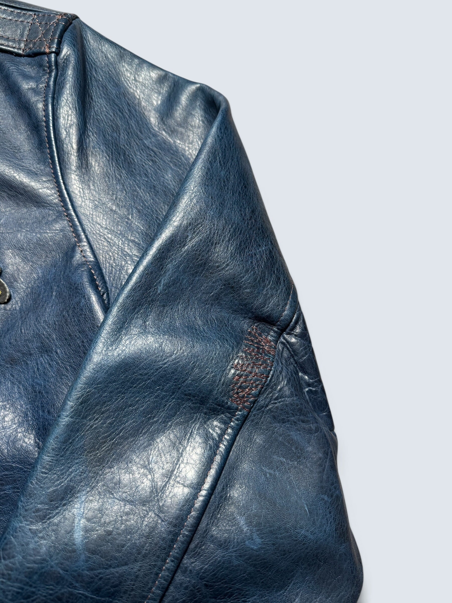 Jacket cuir horsehide bomber flight A-2 Curphey Leather patch & nose art usaf navy - 42 (L)