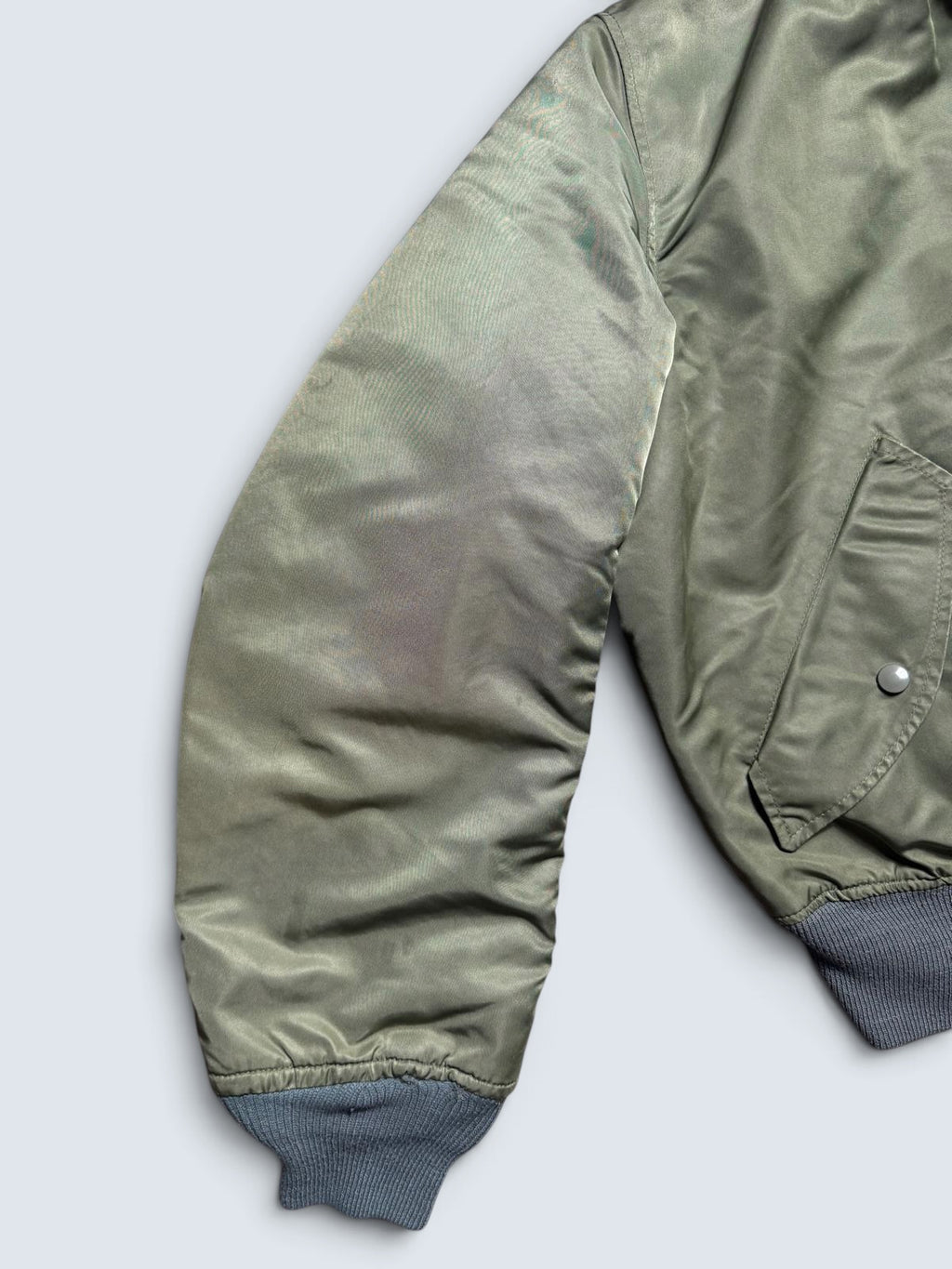 Jacket nylon bomber Ma-1 Greenbrier Industries made in USA sage green original 1980’s - L