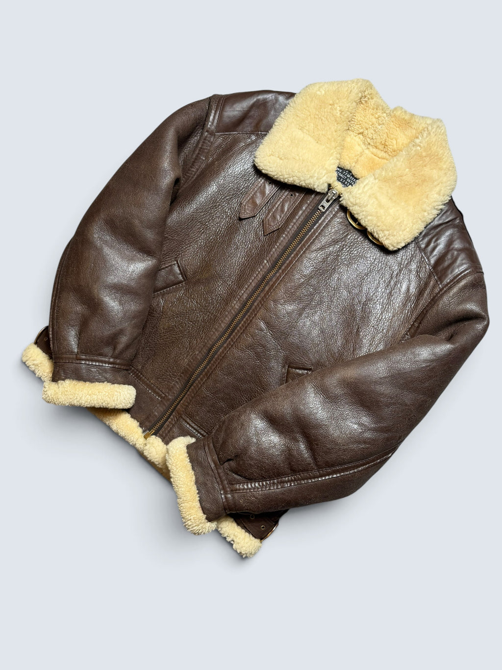 Jacket cuir flight shearling B-3 Covington made in USA usaf brown vintage 70’s - 42 (L)