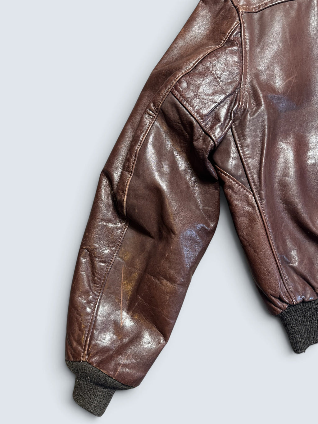 Jacket cuir cowhide flight bomber Schott NYC 674MS made in USA brown 70’s - 46 (XL)