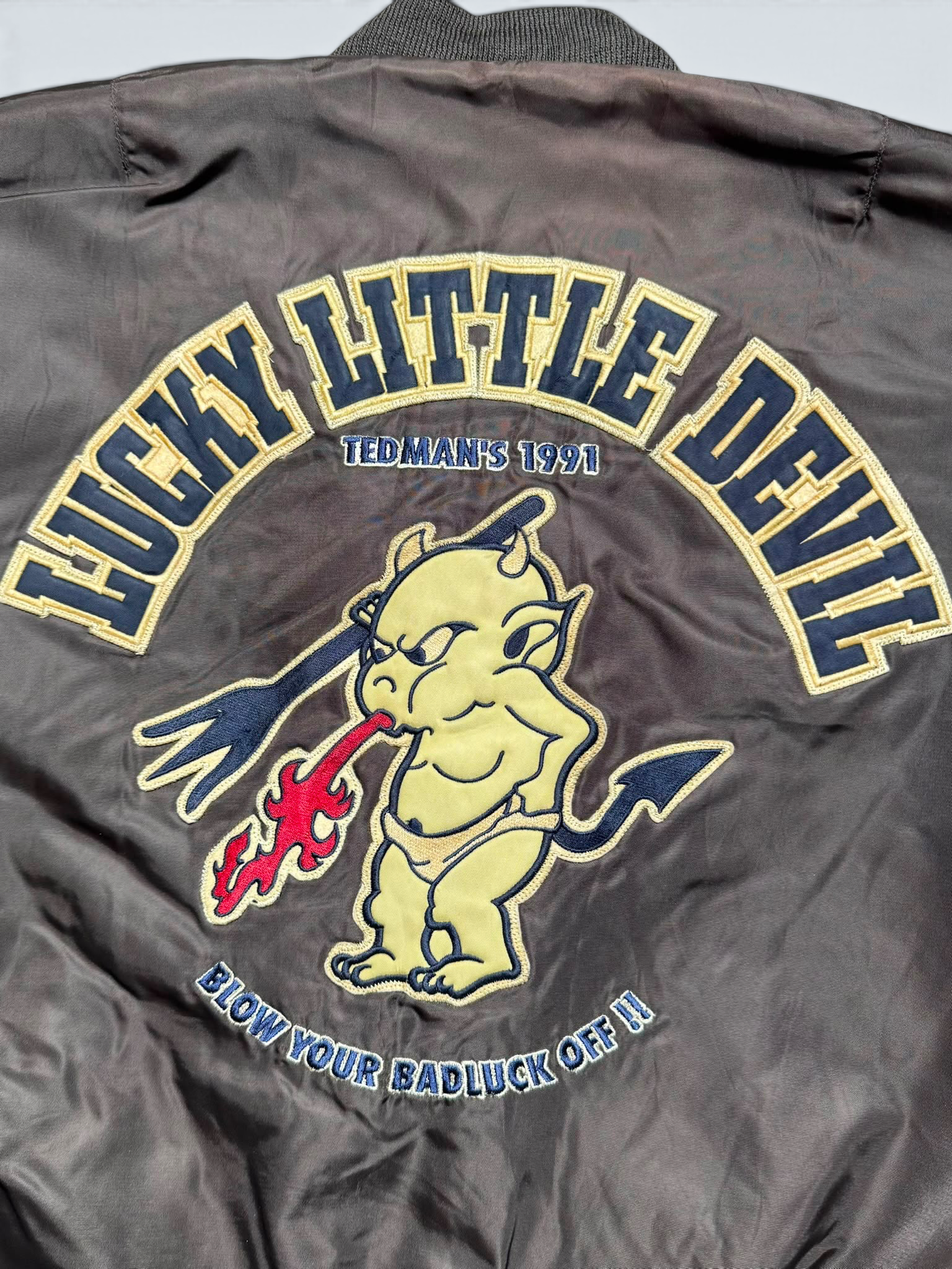 Jacket bomber fly ma-1 Tedman Company lucky Devil usaf brown vintage 00’s - L