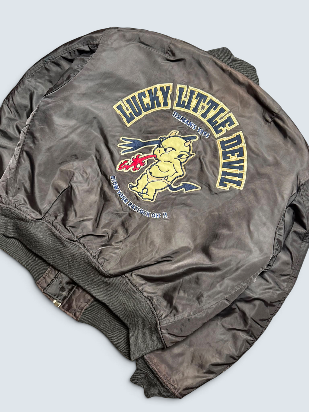 Jacket bomber fly ma-1 Tedman Company lucky Devil usaf brown vintage 00’s - L