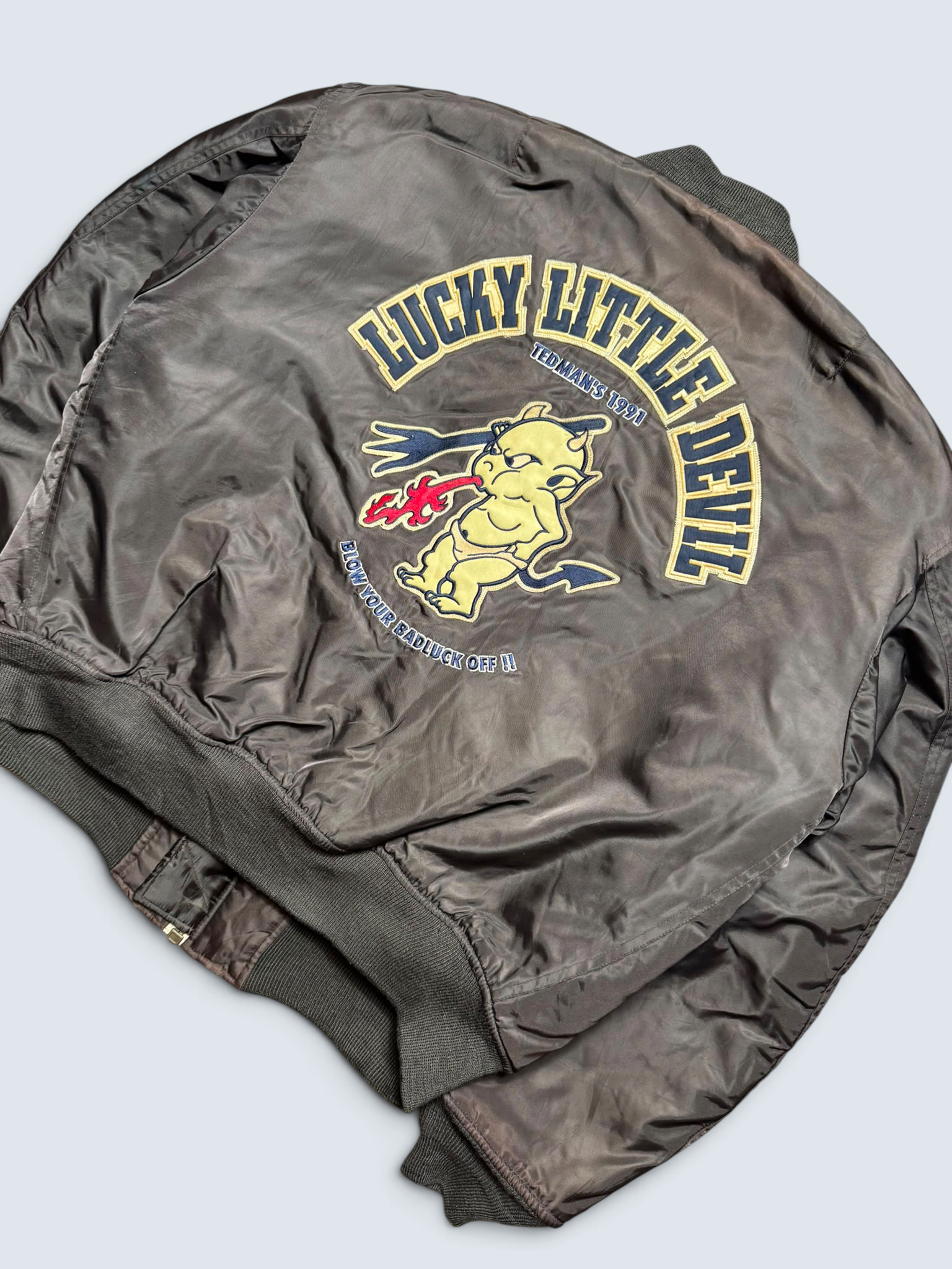Jacket bomber fly ma-1 Tedman Company lucky Devil usaf brown vintage 00’s - L