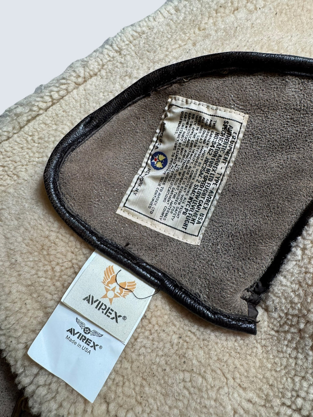 Jacket cuir flight shearling Irvin Avirex made in USA RAF grey vintage 80’s - 40 (L)