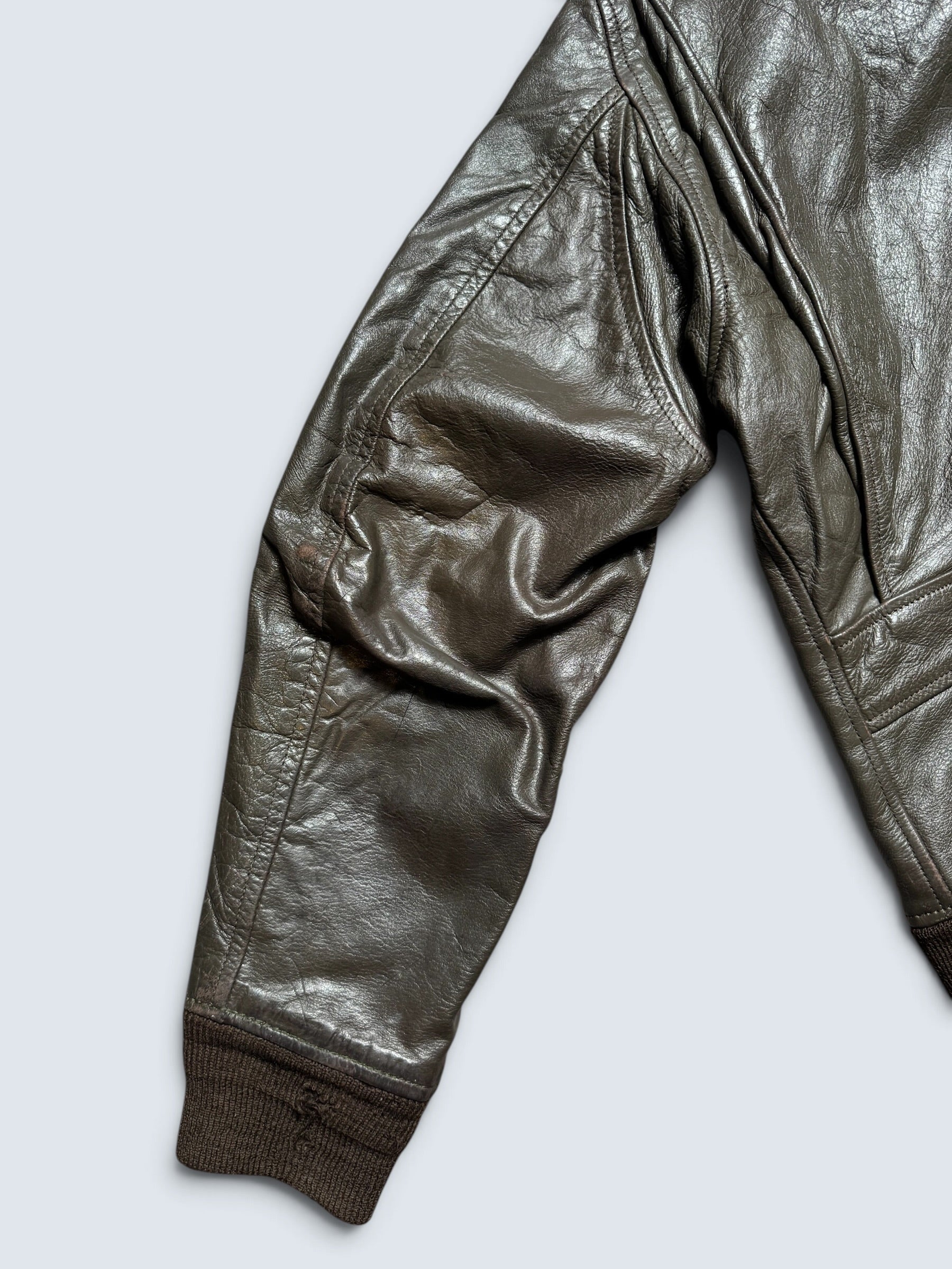 Jacket cuir goatskin flight G-1 original US Navy Ralph Edwards 1984 Cold War Era - 40 (M/L)