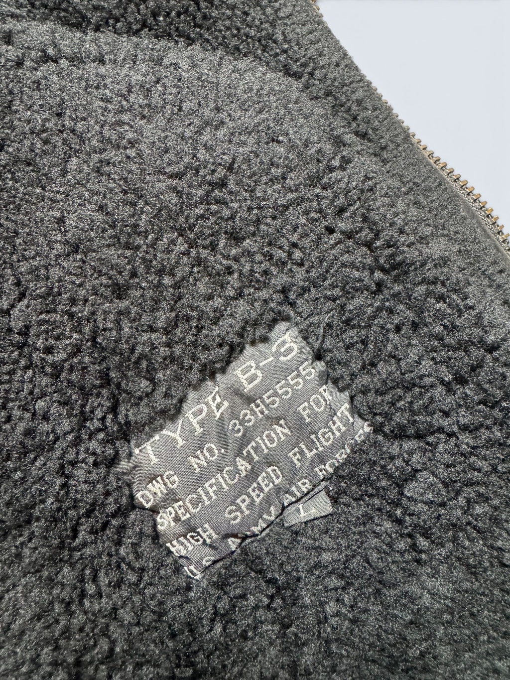 Jacket cuir flight shearling B-3 High Speed Flight Japan usaf black vintage 90’s - L