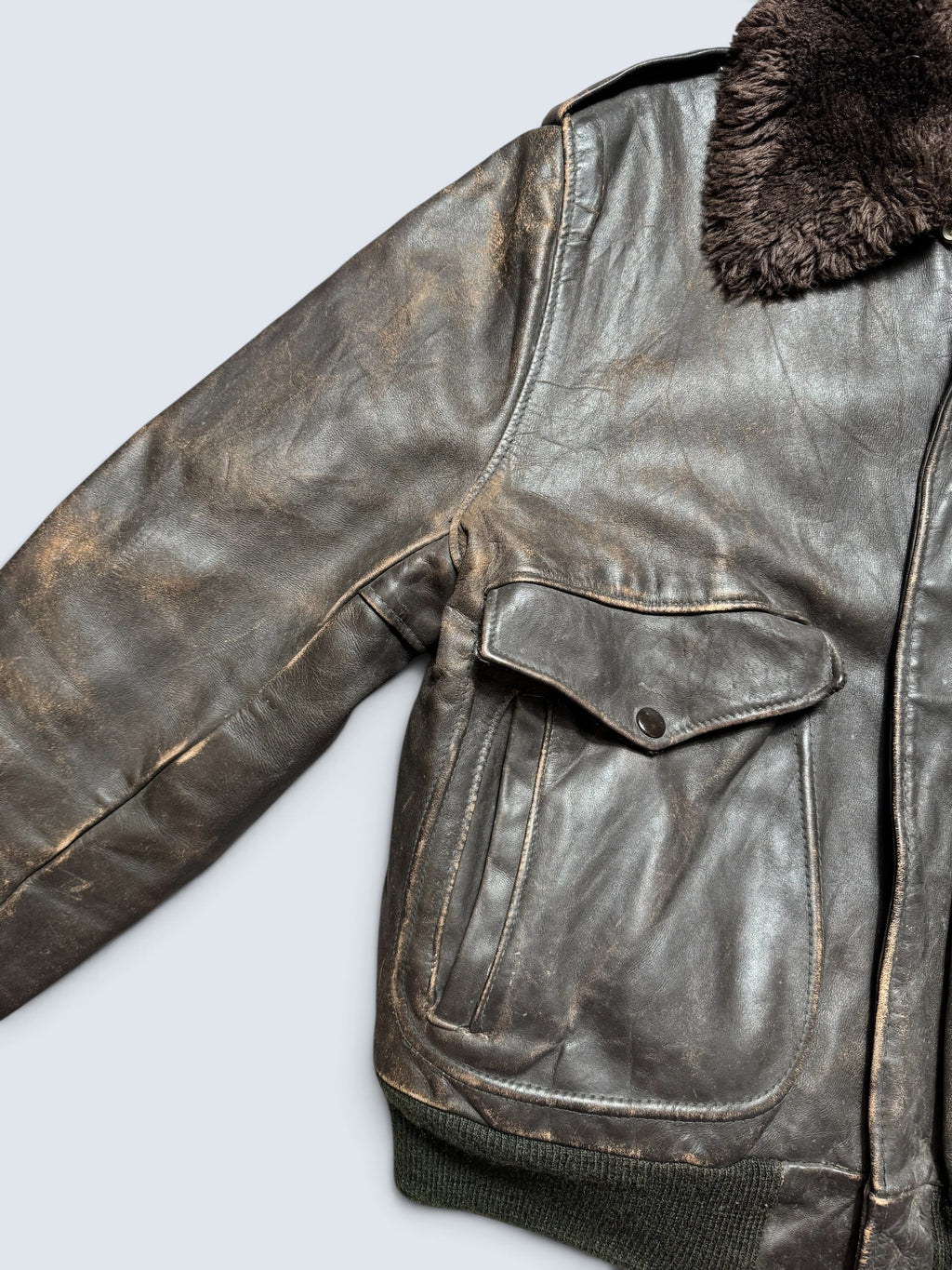 Jacket cuir cowhide flight bomber Schott NYC 674MS made in USA brown early 70’s - 42 (M)