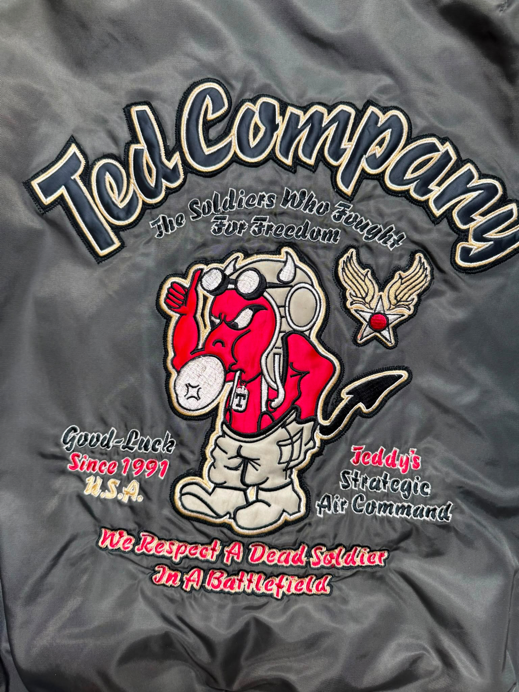 Jacket bomber fly ma-1 Tedman Company Devil made in Japan usaf kaki vintage 00’s - M