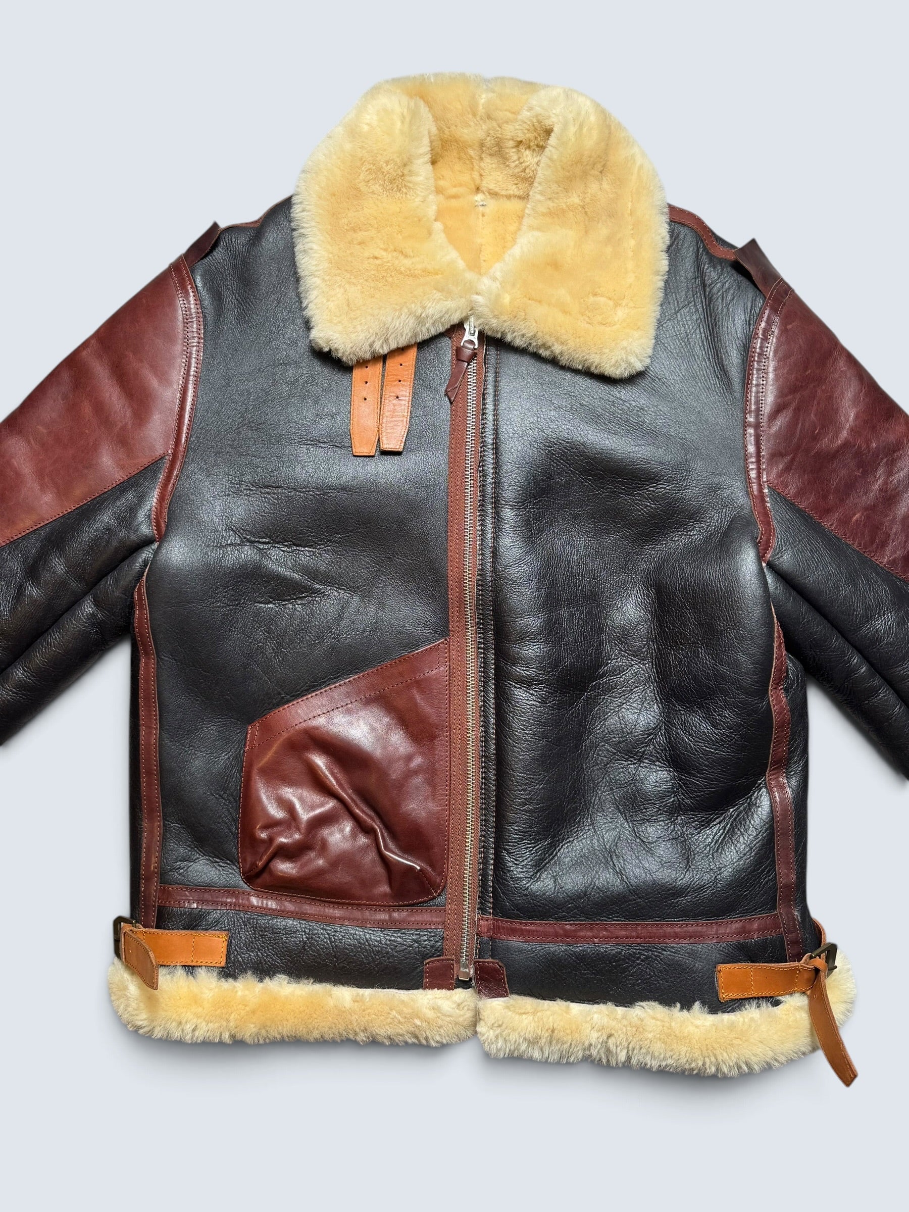 Jacket cuir bomber flight shearling B-3 Patton L.K Style Limited usaf black - 46 (2XL)