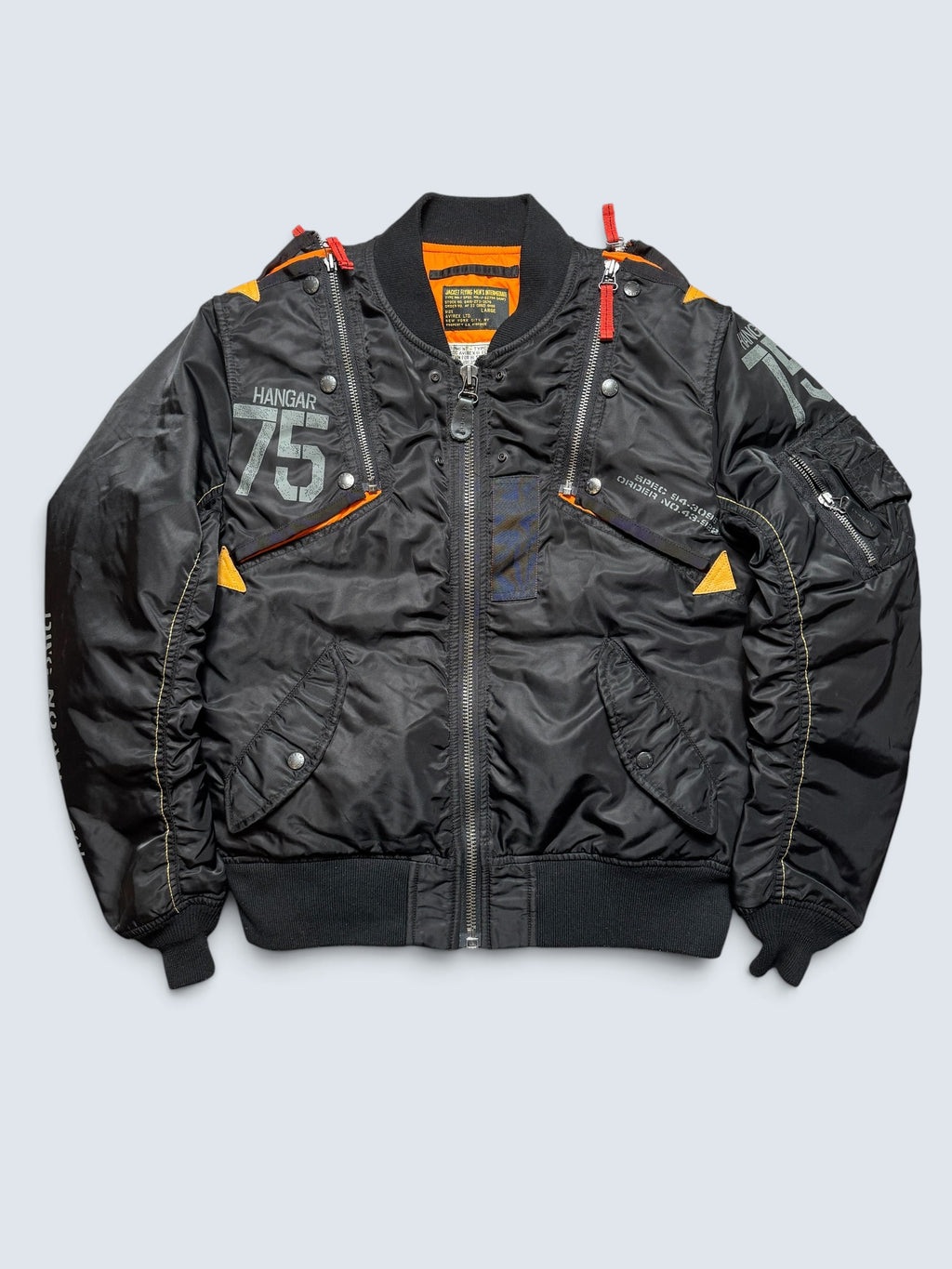 Jacket fly usaf intermediate ma-1 technical zip Hangar 75 Avirex ltd black vintage 00's - M/L
