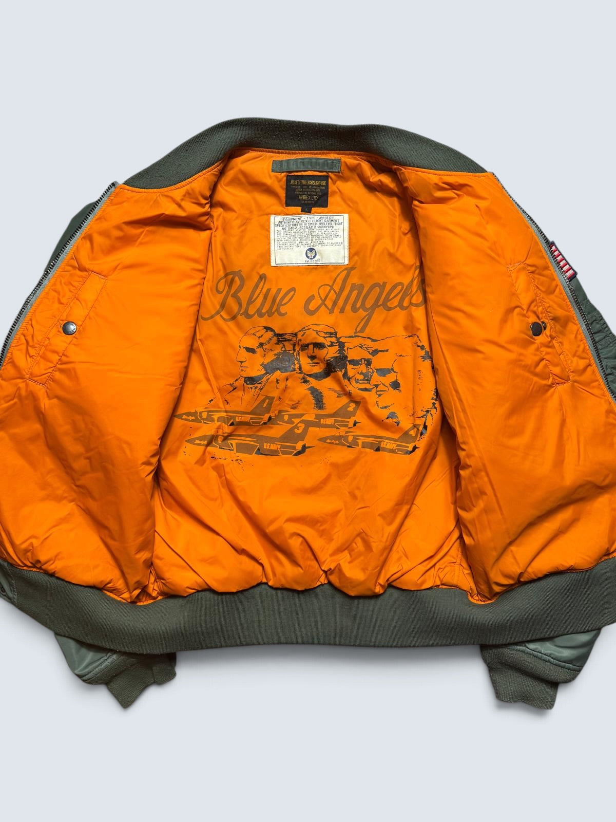 Jacket bomber flight L-2b Avirex ltd Blue Angels usn full patch kaki vintage 00’s - M/L